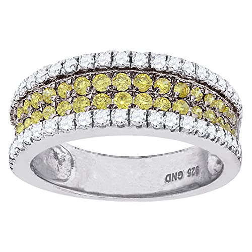 925 Sterling Silver Men's CZ Cubic Zirconia Simulated Diamond 4-Row Wedding Band Ring - Size 6 7 8 9 - Elegant Jewelry Gift for Him - Perfect for Anniversaries, Engagements & Special Occasions