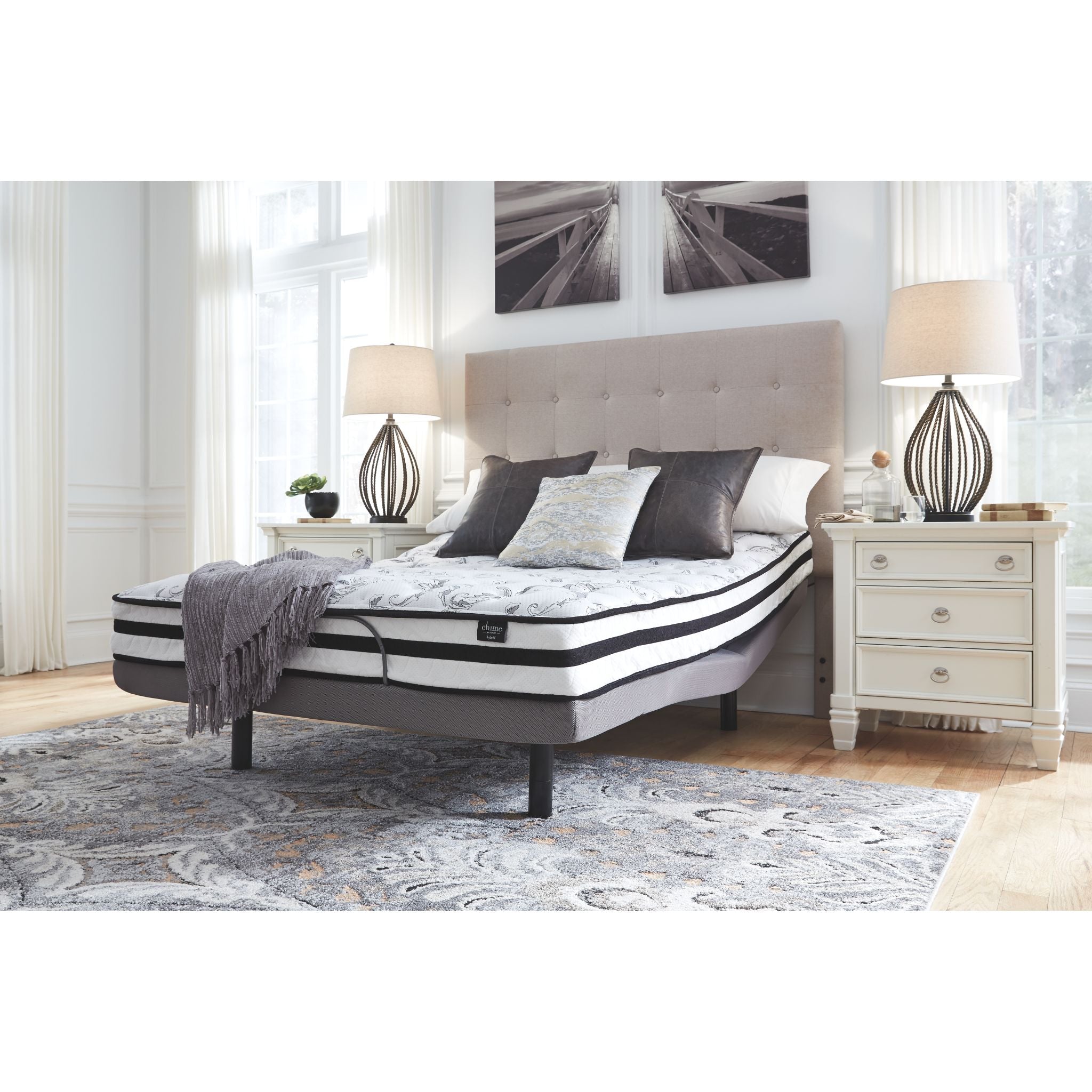 Ashley 8 Inch Queen Size Chime Innerspring Mattress - Medium Firm Support for Back Pain Relief, Cool Sleep & Pressure Relief, Perfect for Guest Rooms & Small Bedrooms