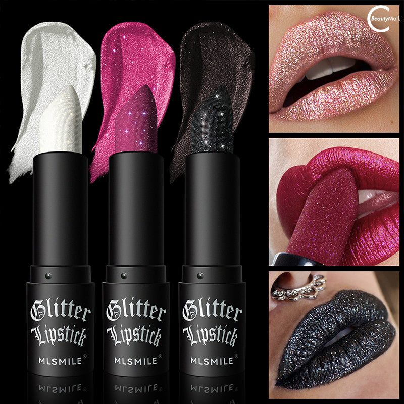 MLSMILE Glitter Shine Lipstick - Long Lasting Moisturizing Lipstick with High Pigment, Vegan & Cruelty Free - Perfect for Parties, Date Night & Special Occasions
