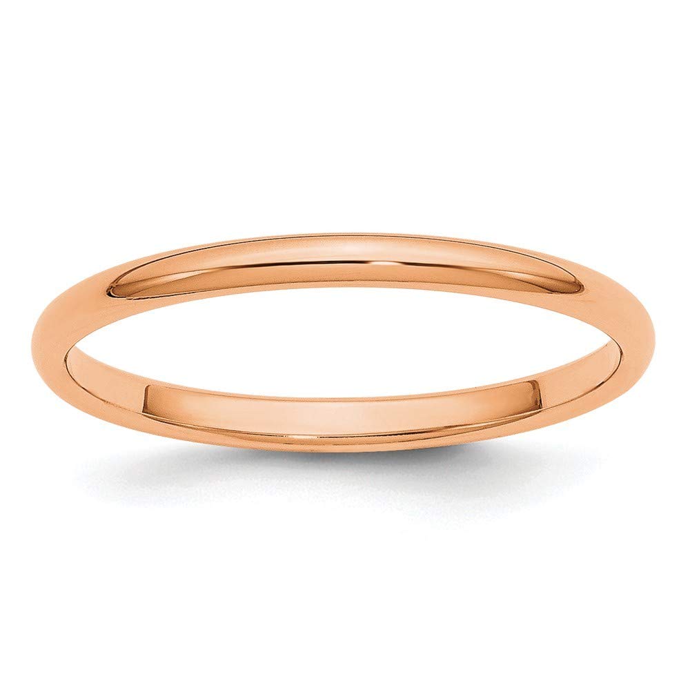 14K Gold Half Round Wedding Band Ring for Women - Rose Gold & Yellow Gold, Size 2mm to 8mm - Perfect for Engagement, Anniversary & Bridal Jewelry Gifts