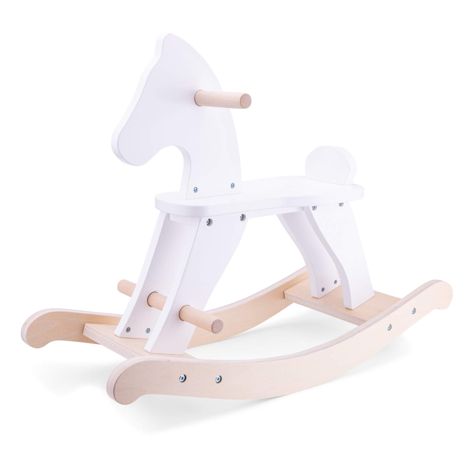 Vintage Wooden Rocking Horse for Kids - Classic White Nursery Decor - Perfect for Baby Showers, Birthday Gifts & Children's Bedroom Decor