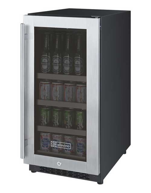 Flexcount 15 Wide Beverage Center - 15 Inch Compact Beverage Refrigerator with Adjustable Shelves, Perfect for Soda, Beer & Wine Storage - Ideal for Home Bar, Office, or Kitchen Use