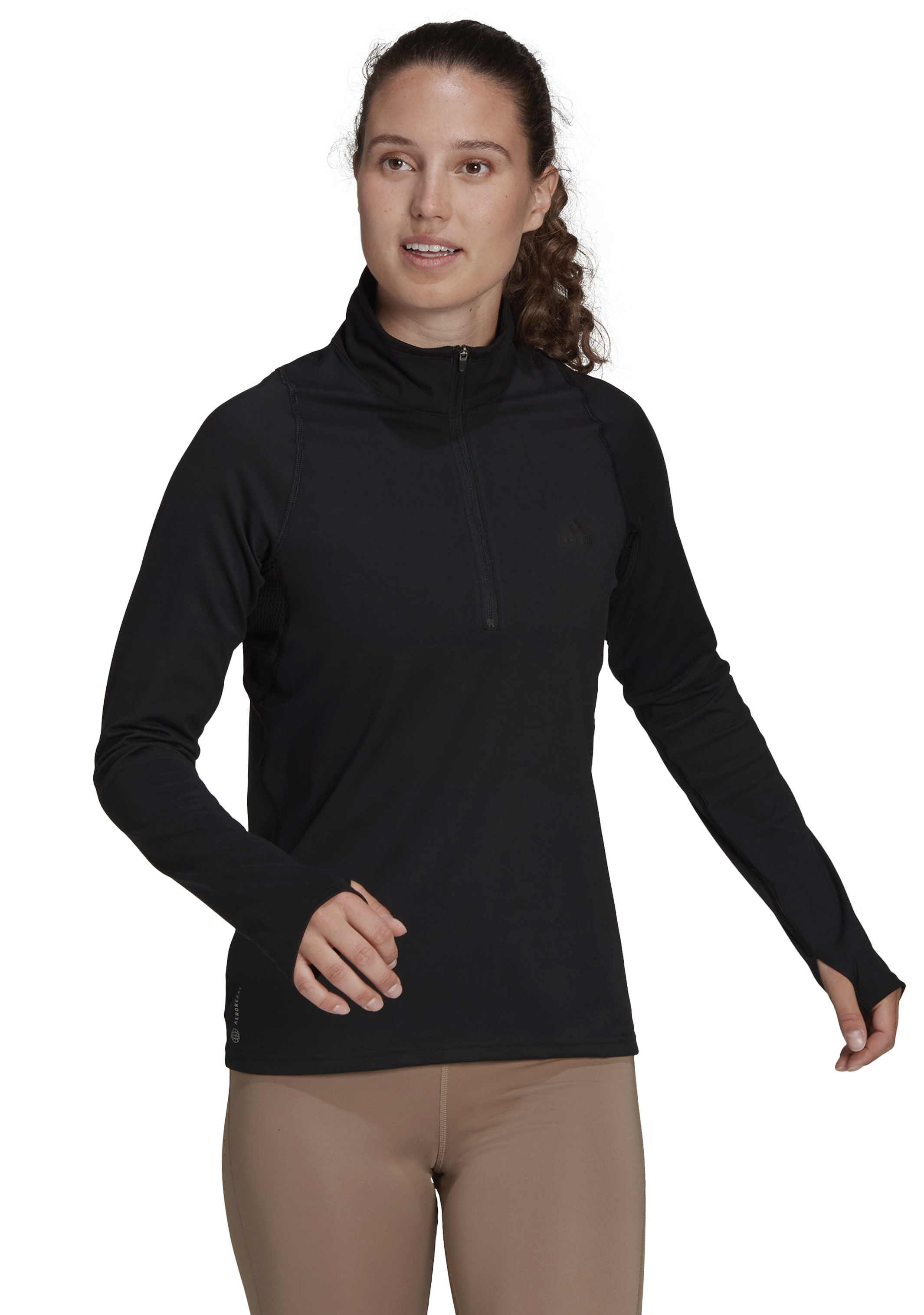 Adidas Women's Running Half Zip Long Sleeve Sweatshirt - Lightweight Workout Top for Jogging, Gym & Outdoor Activities