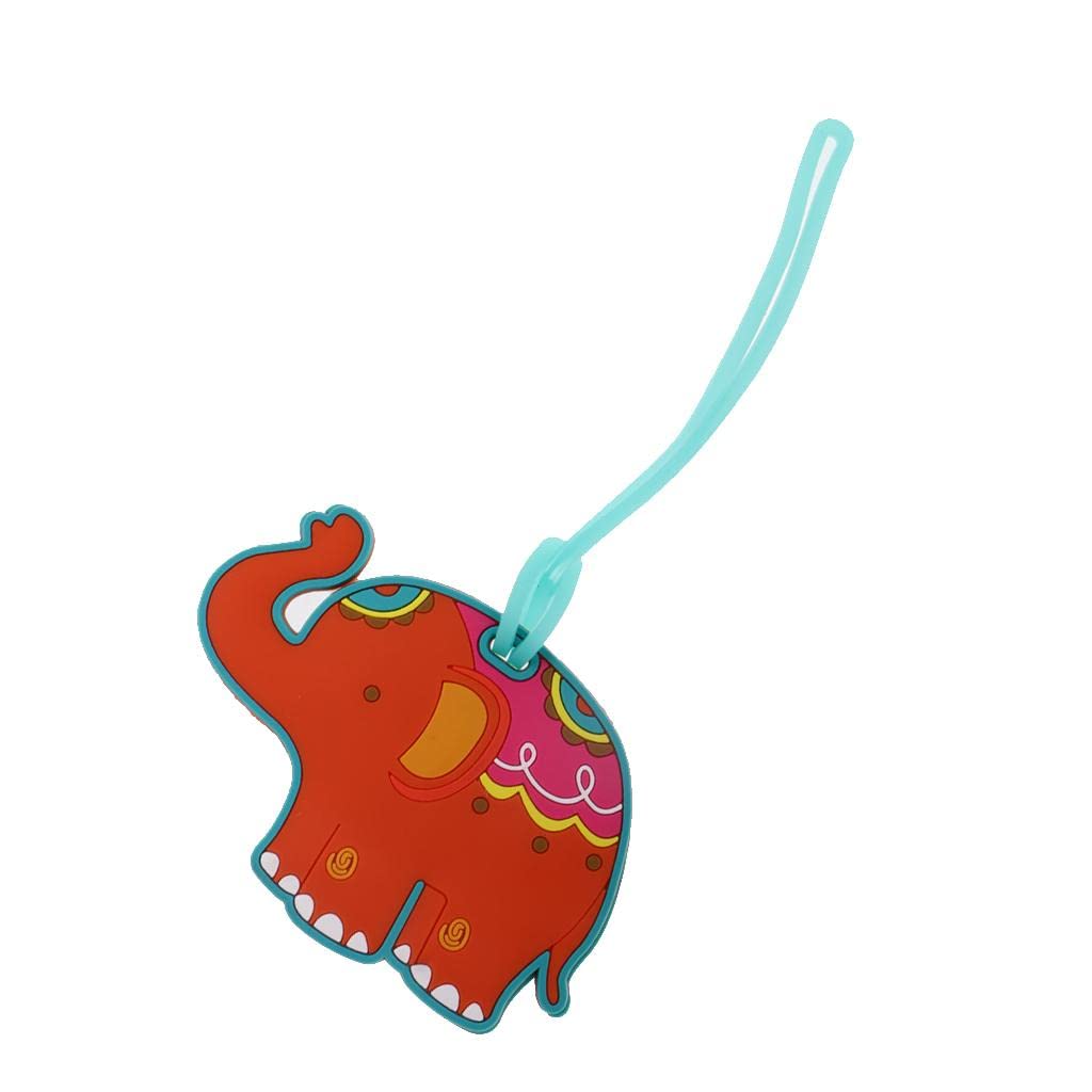 Balikha Cartoon Elephant Luggage Tags - Personalized Name & Address ID Stickers for Suitcases & Travel Bags | Perfect for Kids' Luggage, Business Travel & Vacation Identification