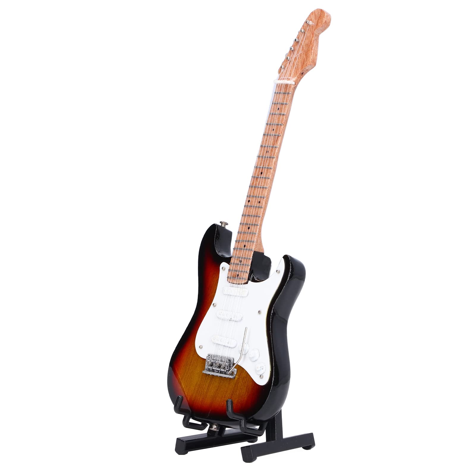 Eulbevoli Handmade Wooden Mini Electric Guitar Model - 18cm Small Guitar Decor for Home, Office & Music Studio Decoration | Perfect Gift for Musicians & Guitar Lovers