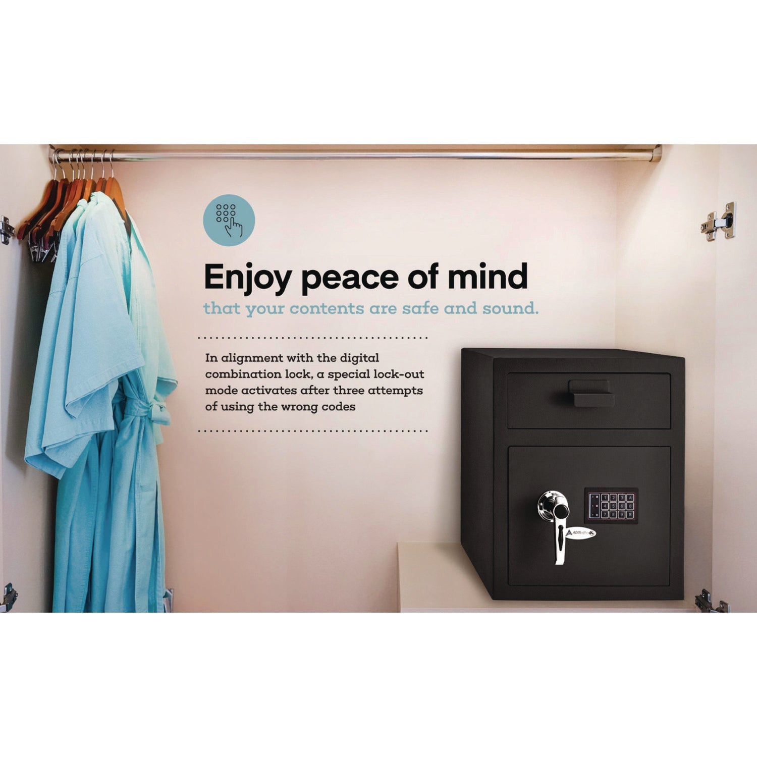 AdirOffice 1.1 Cubic Feet Digital Security Safe Box with Electronic Keypad - 15.3