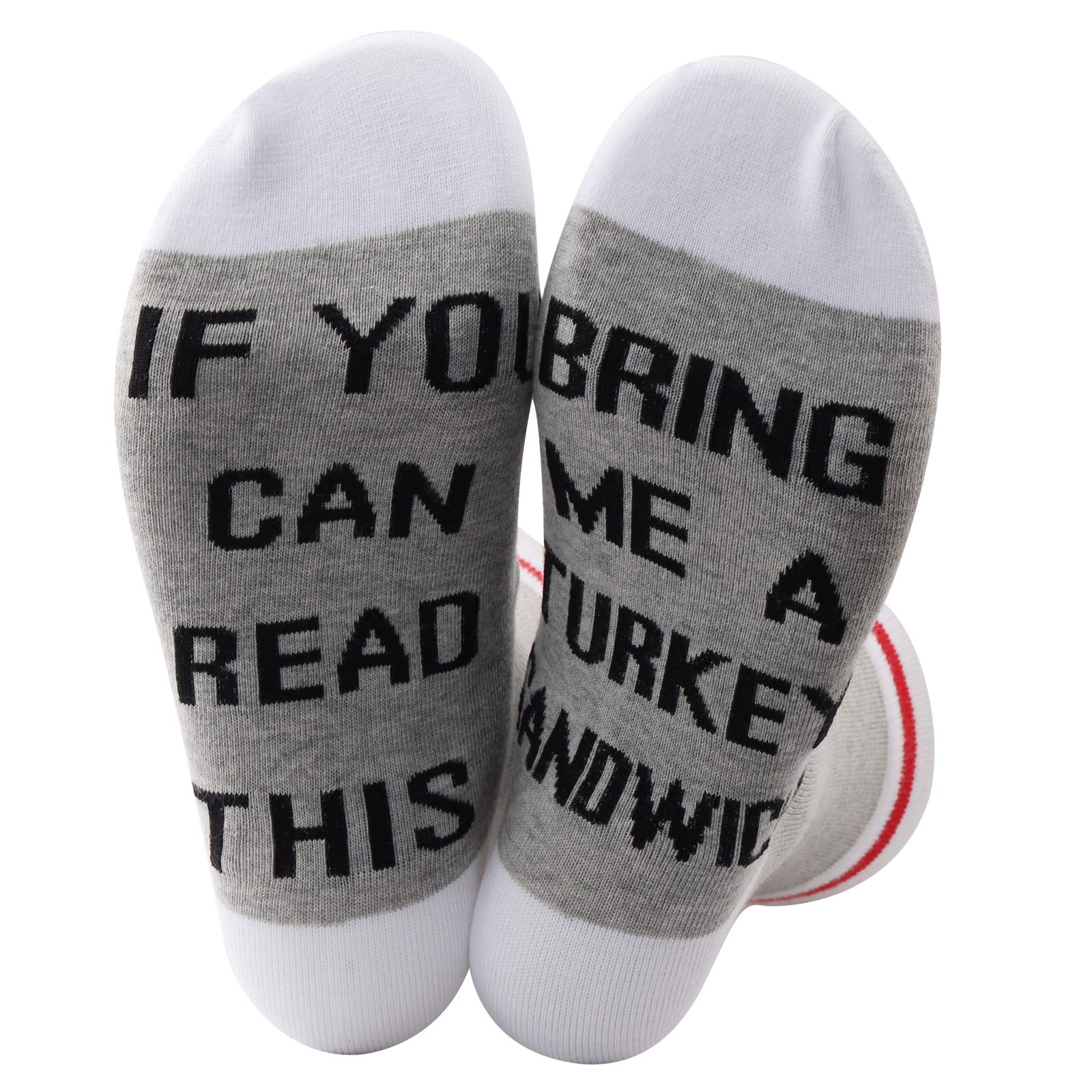 JXGZSO 2 Pairs Funny Turkey Sandwich Socks - Perfect Gift for Sandwich Lovers - Novelty Socks with 'Bring Me A Turkey Sandwich' Text - Comfortable & Unique Design for Christmas, Thanksgiving, or Casual Wear