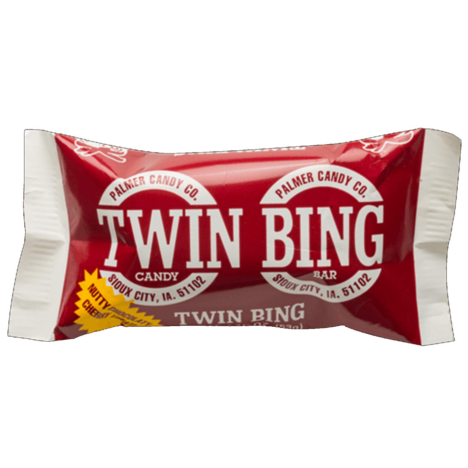 Palmers Twin Bing Candy Bars - 12-Pack Chocolate Covered Cherry Nougat Candy - Bulk Candy for Parties, Gifts & Snacking