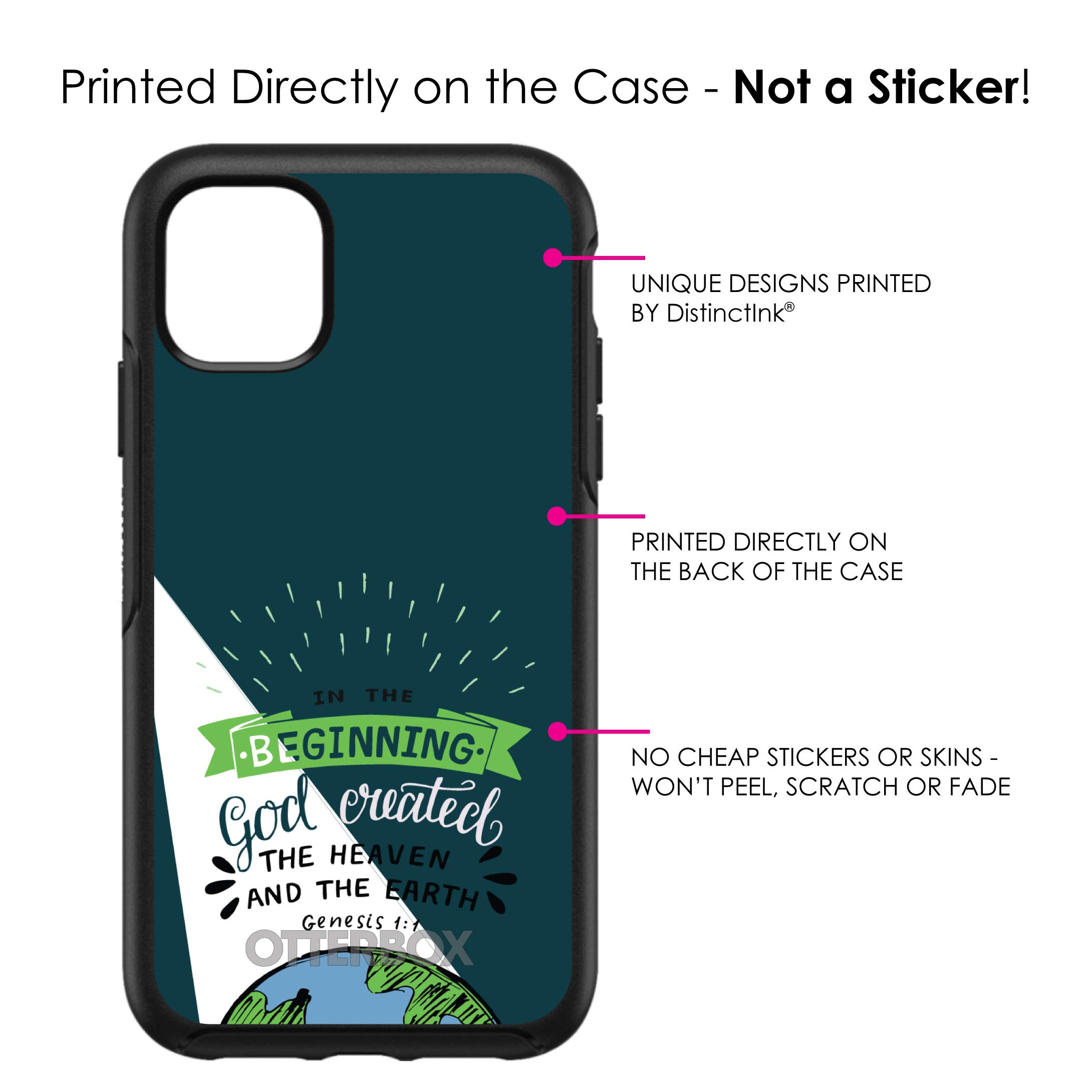 DistinctInk iPhone 11 Pro MAX Case (6.5 Inch) - Premium Protective Cover with Genesis 1:1 Bible Verse 
