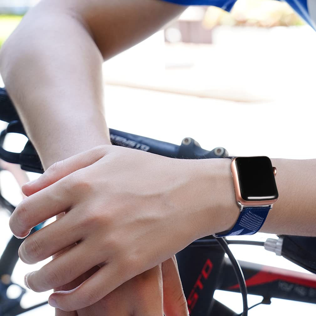 Soft Fabric Apple Watch Band Compatible for Series 10/9/8/7/6/5/4/SE/3/2/1 - 40mm Breathable Wrist Strap for Women & Men - Perfect for Sports, Workouts & Everyday Wear