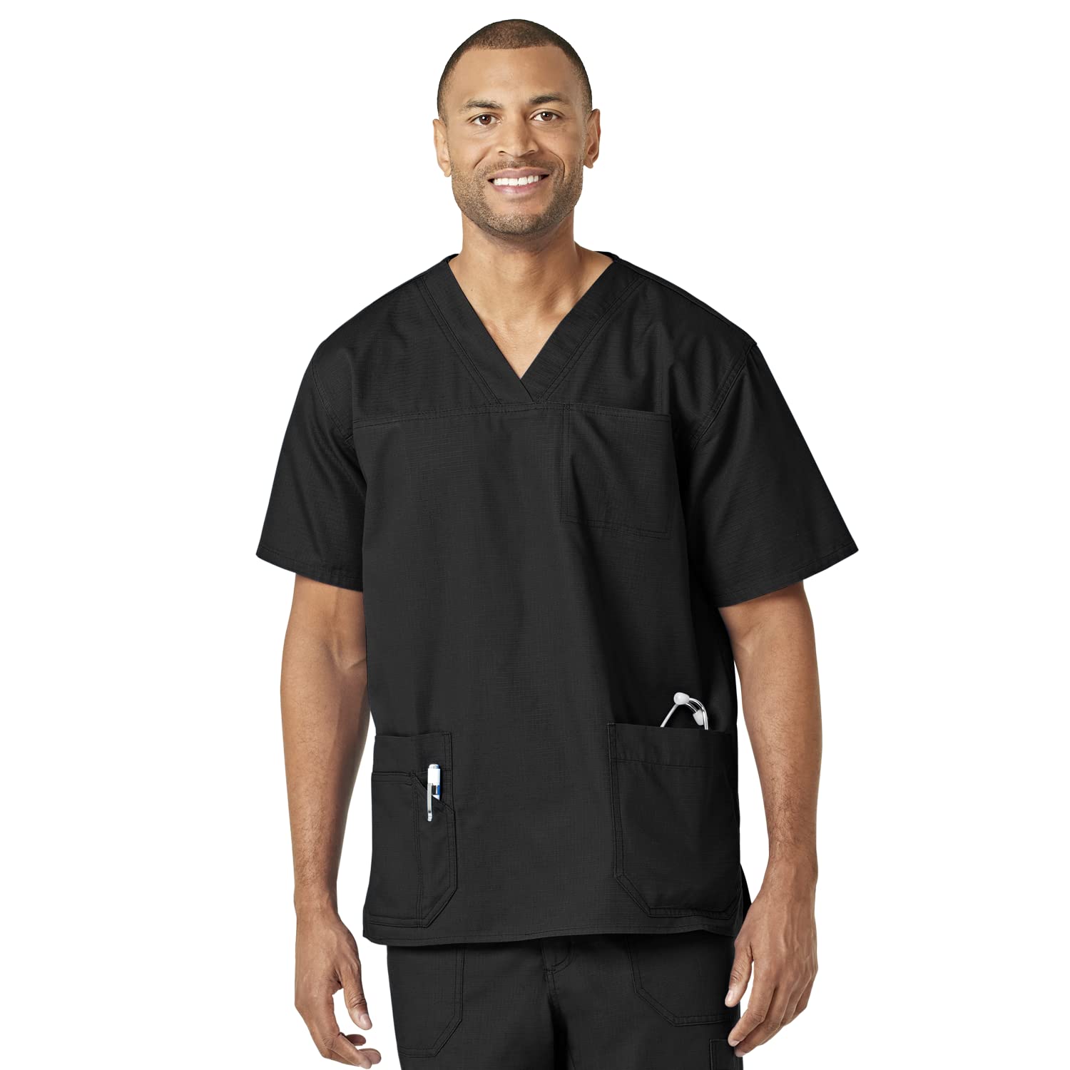 Carhartt Men's Ripstop Multi-Pocket Scrub Top - Durable Workwear for Medical Professionals & Healthcare Workers - Perfect for Hospitals, Clinics & Nursing Shifts