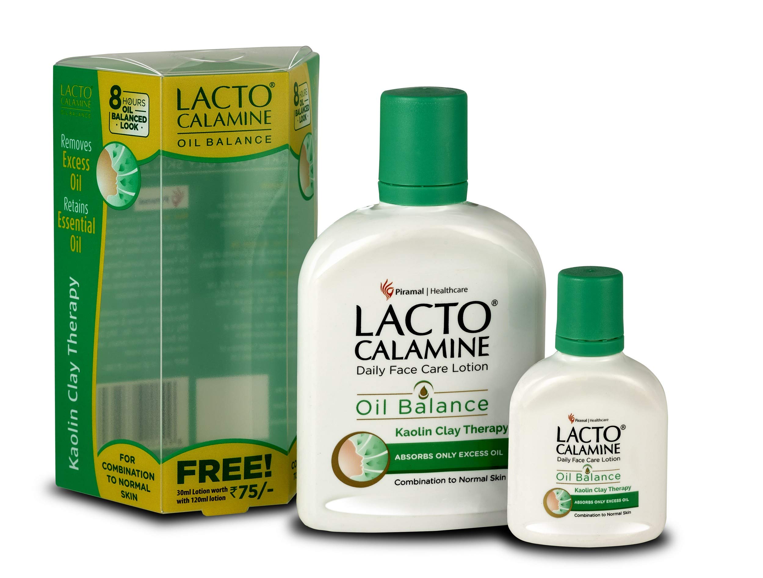 Lacto Calamine Oil Balance Lotion 120ml for Oily & Combination Skin - Free 30ml Combination Skin Lotion - Face Moisturizer for Acne-Prone Skin, Shine Control & Daily Skincare Routine