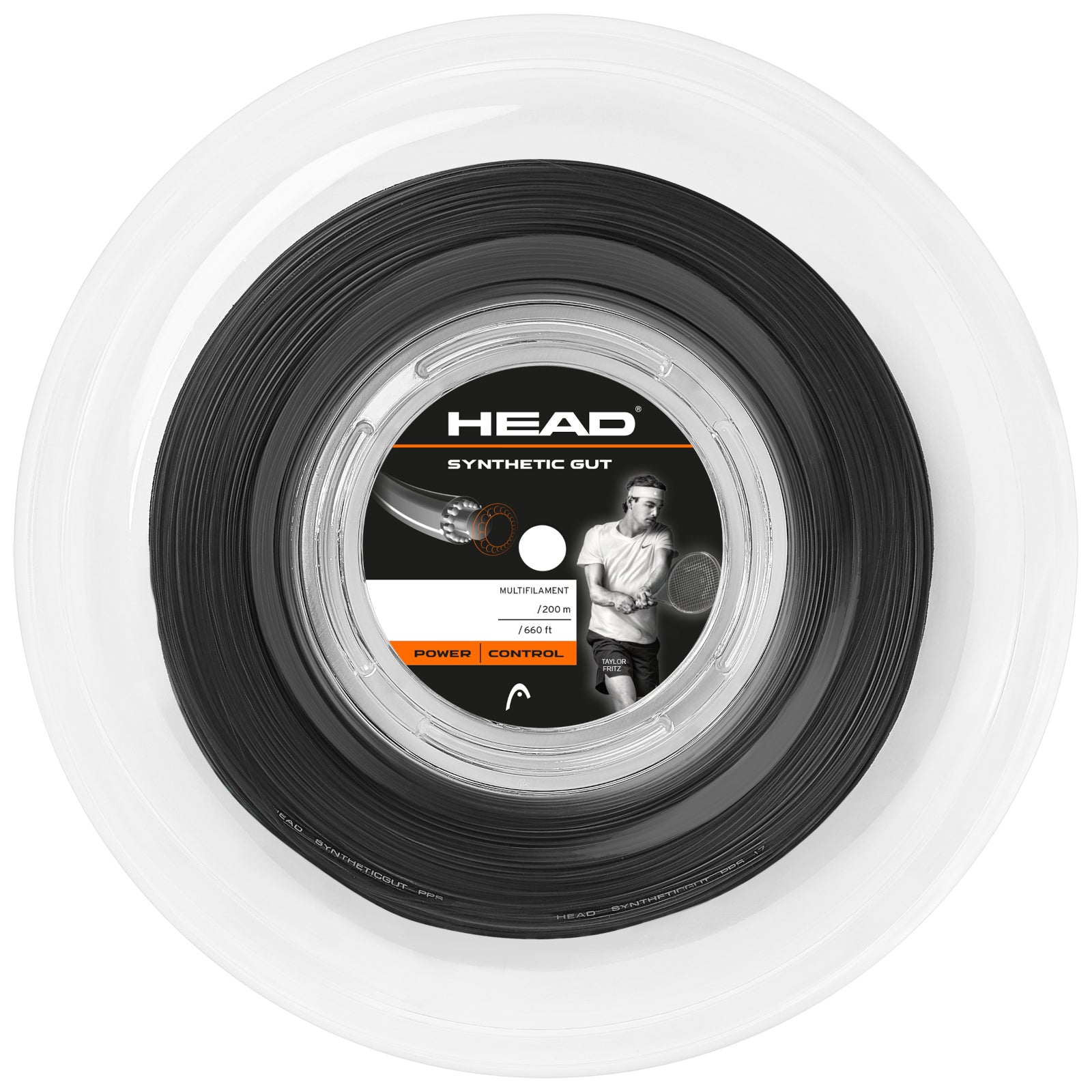 Head Synthetic Gut 17/1.25 Tennis String Reel (Black) - Premium Tennis Racket Strings for Durability & Control - Perfect for Recreational & Competitive Players