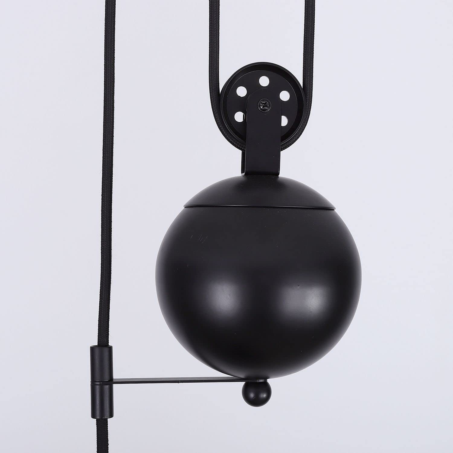 HomeLava 9-inch Black Industrial Pendant Light - Oil Rubbed Bronze Ceiling Fixture with Pulley for Kitchen, Dining Room & Over Sink | Modern Hanging Chandelier Lighting for Farmhouse & Industrial Decor