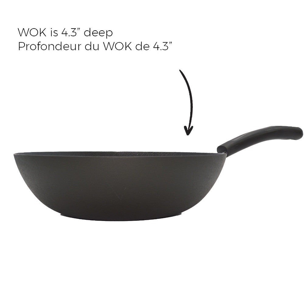 STARFRIT 030070 12-Inch (30cm) Non-Stick Carbon Steel Wok Pan - Professional Stir Fry Pan for Asian Cooking, Perfect for Sautéing, Frying & Deep Frying at Home or Restaurant