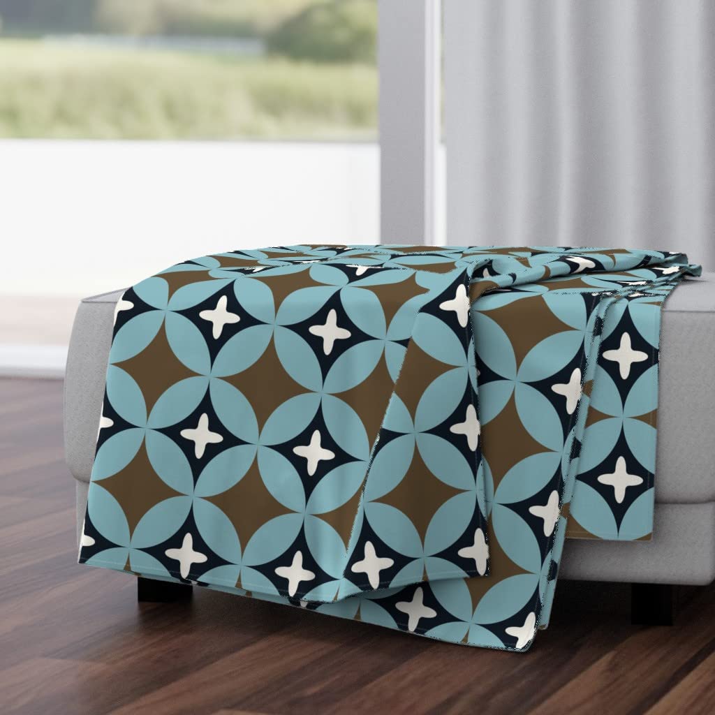 Luxe Velvet Throw Blanket 50x70 Inches - Geometric Vintage Inspired Design for Sofa, Bed & Home Decor | Soft Cozy Blanket for Living Room, Bedroom & Gift