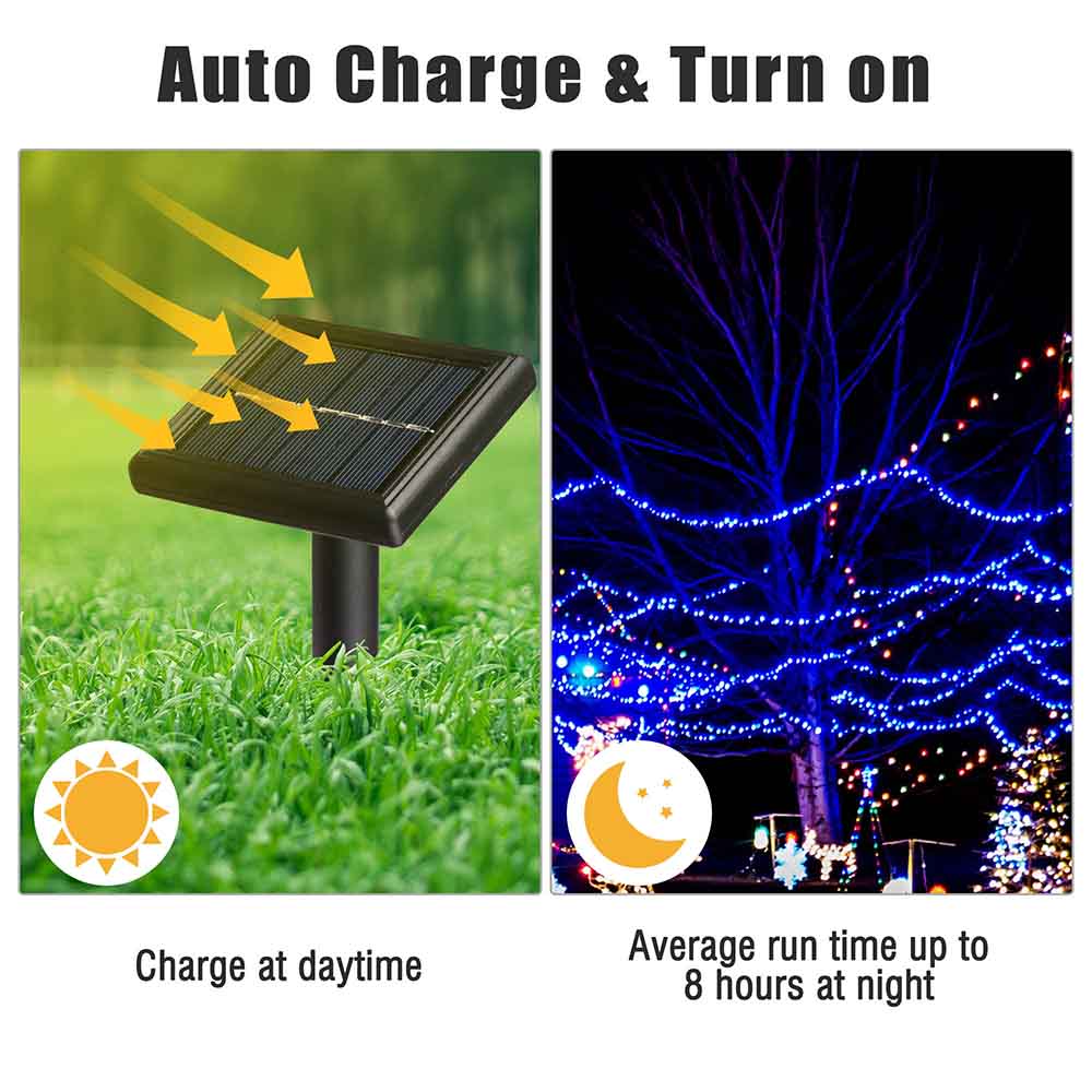 TheLAShop 37ft Solar String Lights Outdoor Waterproof - Weatherproof Fairy Lights for Garden, Patio, Backyard, and Wedding Decorations