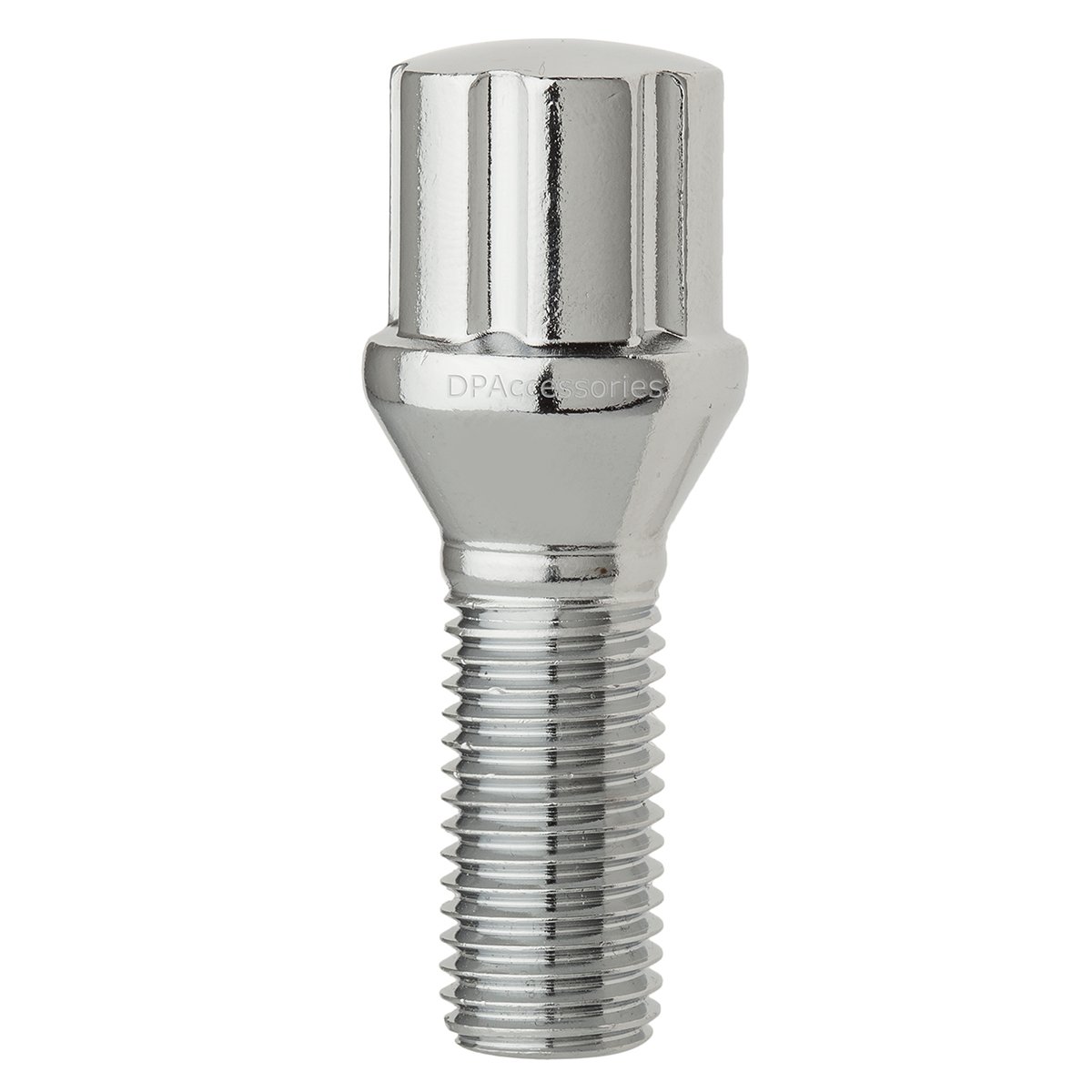 20 Chrome 14x1.5B Spline Lug Bolts for Aftermarket Wheels - 27mm Shank for Car Customization