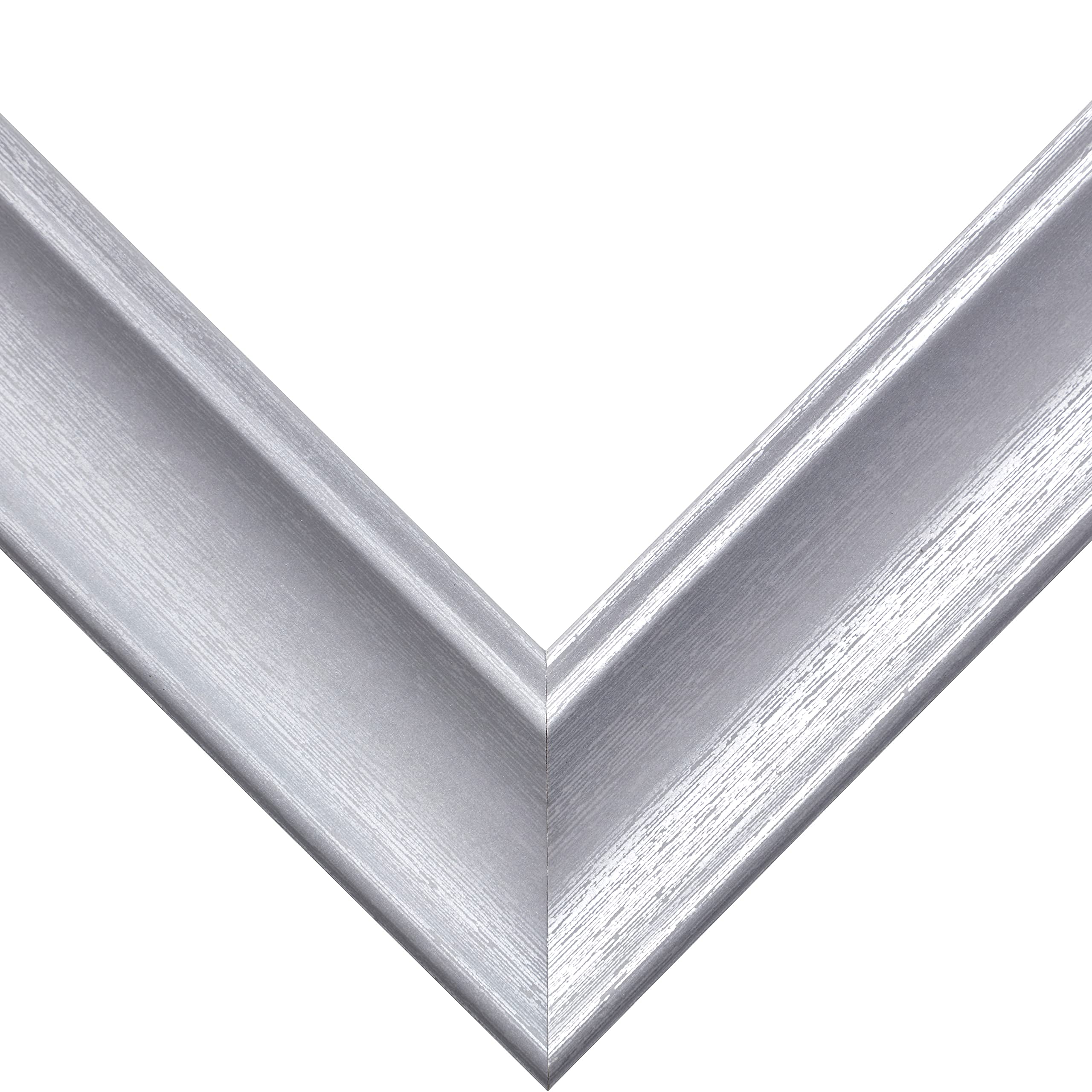 Vintage Revival Brushed Silver Picture Frame 18x36 Inch - Perfect for Wall Art & Photos