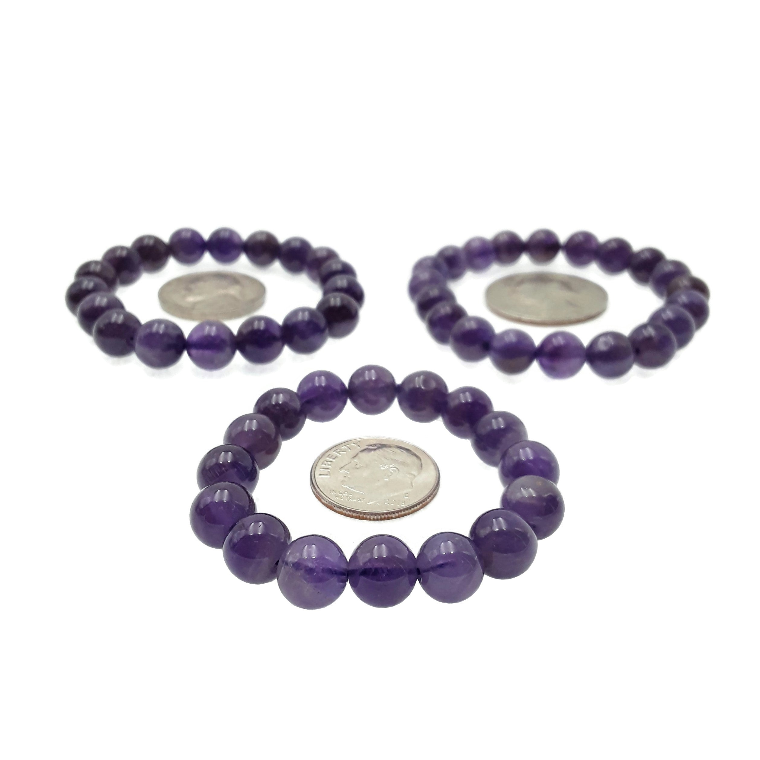 Amethyst Small Children's Bracelet - Smooth Round 8mm Beads (2-3 Inches) - Adjustable & Hypoallergenic - Perfect for Birthdays, Gifts & Spiritual Healing