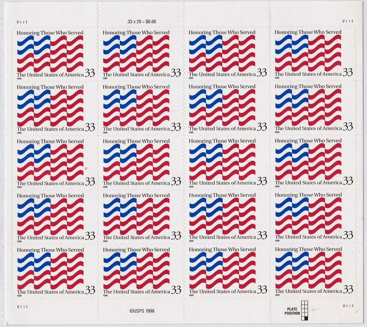 USPS Scott 3331 Stamps - Honoring Veterans & Military Service