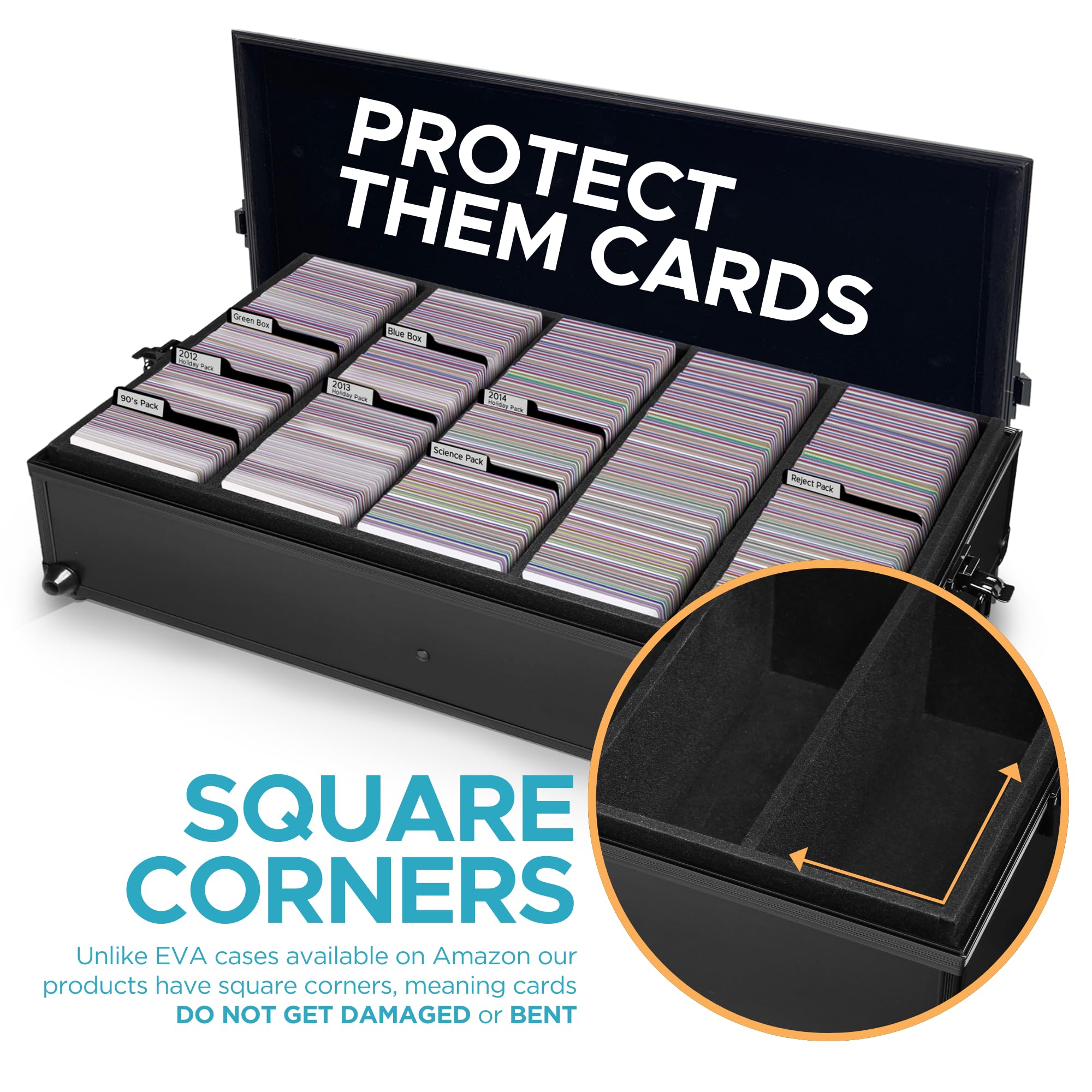 Premium Game Card Storage Case (BBB Edition) - Holds 2500 Unsleeved Cards | Compatible with Magic The Gathering (MTG), Pokemon, Yu-Gi-Oh & All Standard Trading Card Games | Includes 8 Custom Dividers | Perfect for TCG Collectors, Tournaments & Home Organization