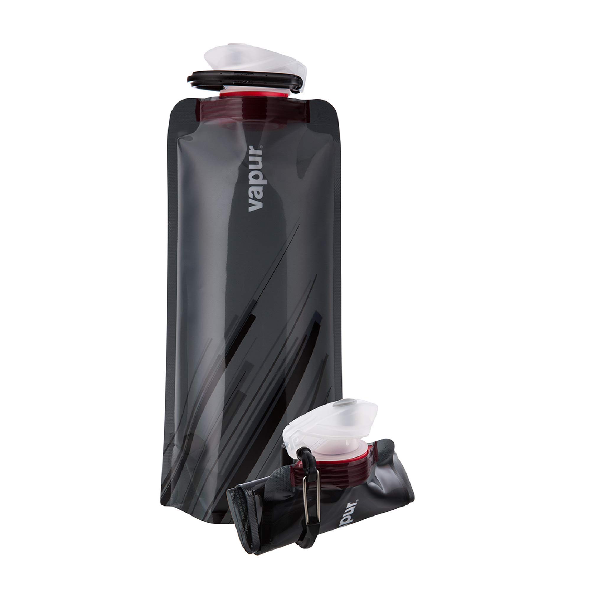 Vapur Solid Flexible Water Bottle - Collapsible, BPA-Free, with Carabiner Clip for Hiking, Camping, and Outdoor Adventures