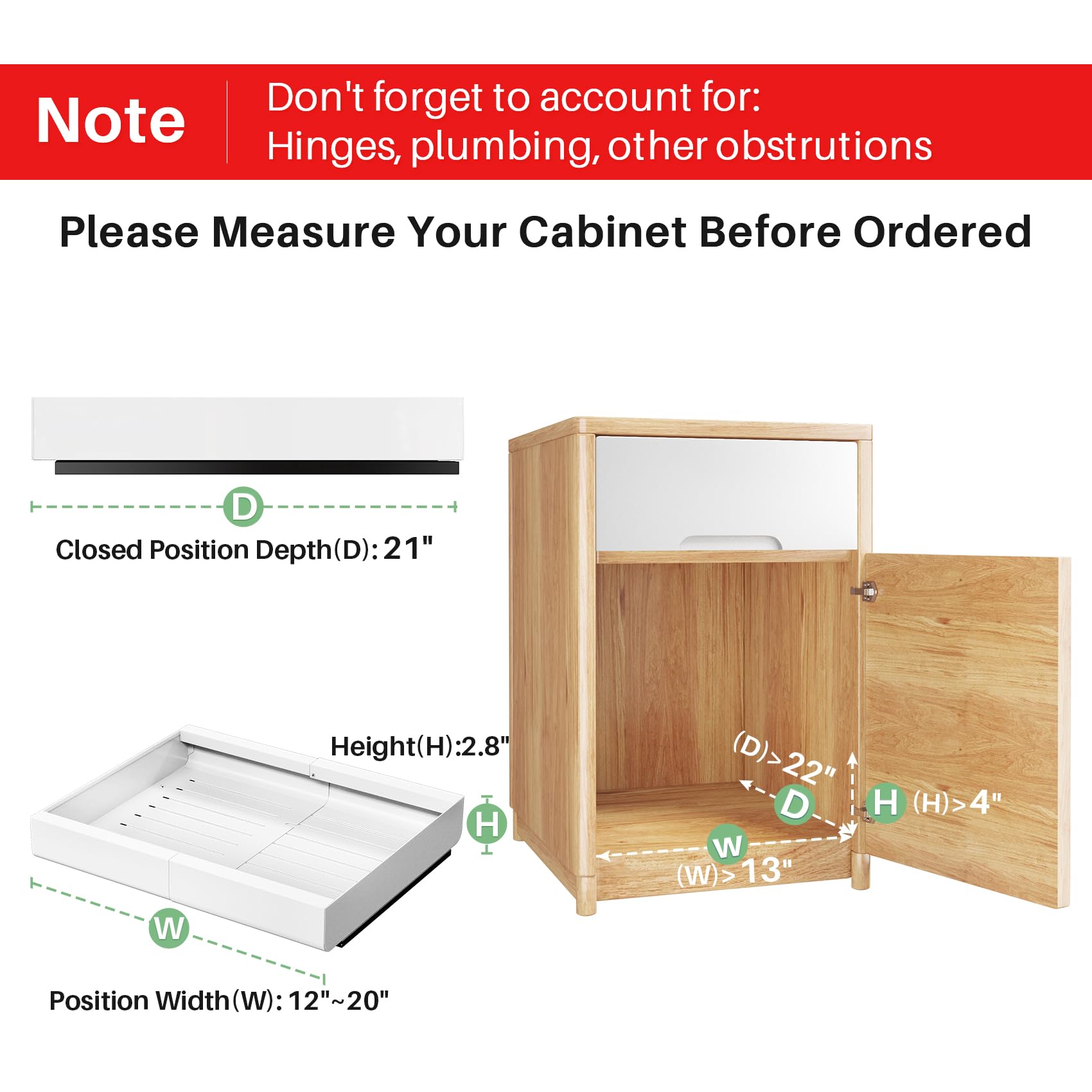 Heavy Duty Pull Out Cabinet Organizer - Expandable 12
