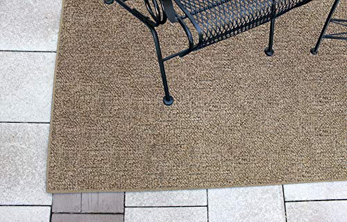 Premium Bound Fabric Finished Edges Indoor/Outdoor Area Rug - 9' Round Non-Slip Carpet for Living Room, Patio, Deck, and Bedroom