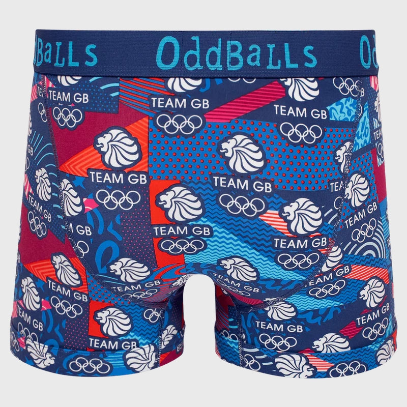OddBalls Team GB Navy Blue Boxer Shorts - Comfortable Men's Underwear for Sports & Daily Wear - Perfect for Gym, Running, and Casual Outfits