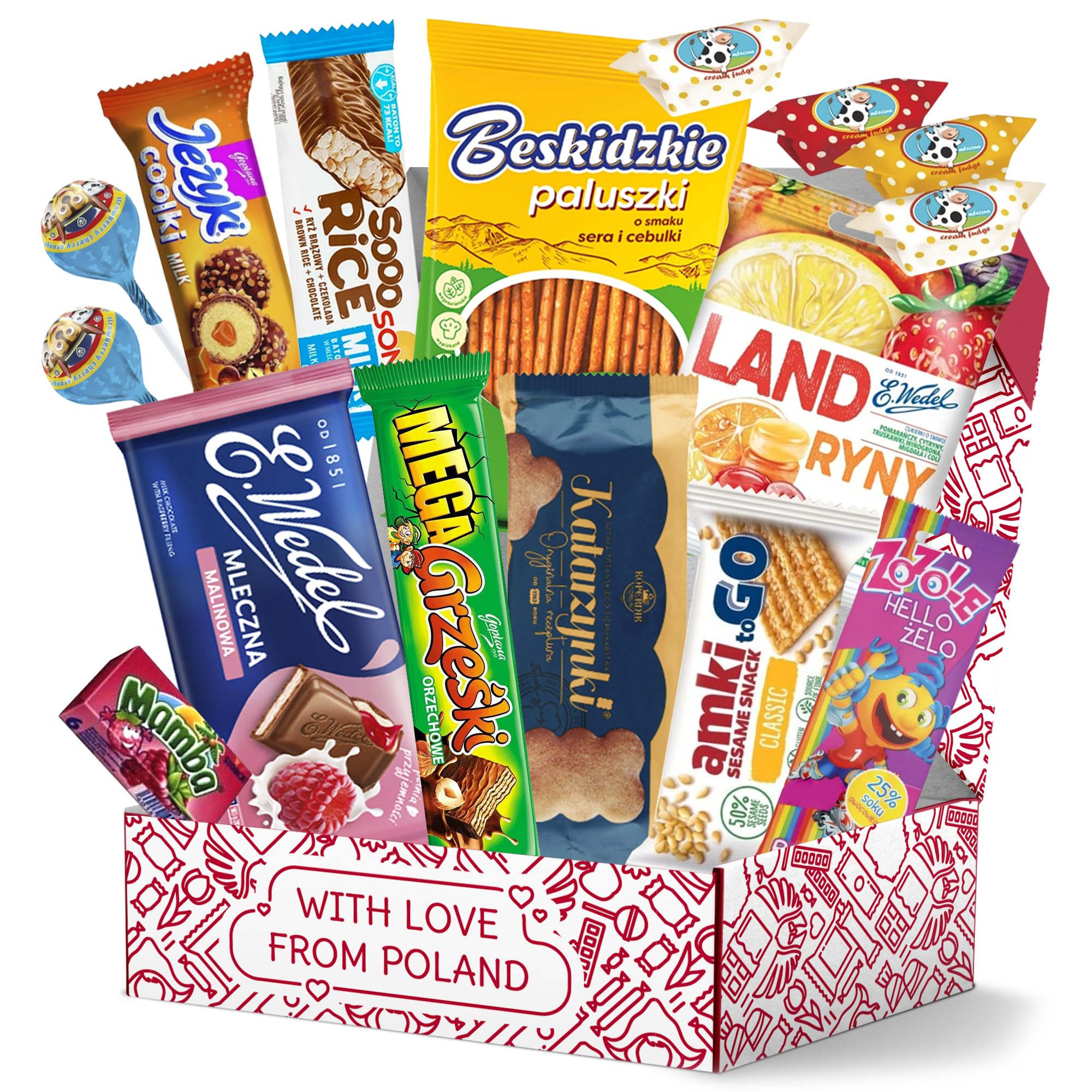 Authentic Polish Candy Snack Box - 15 Traditional Polish Treats with Chocolate, Wafers, Sesame Snacks & Cookies | Best Gift from Poland for Holidays, Birthdays & Cultural Food Lovers