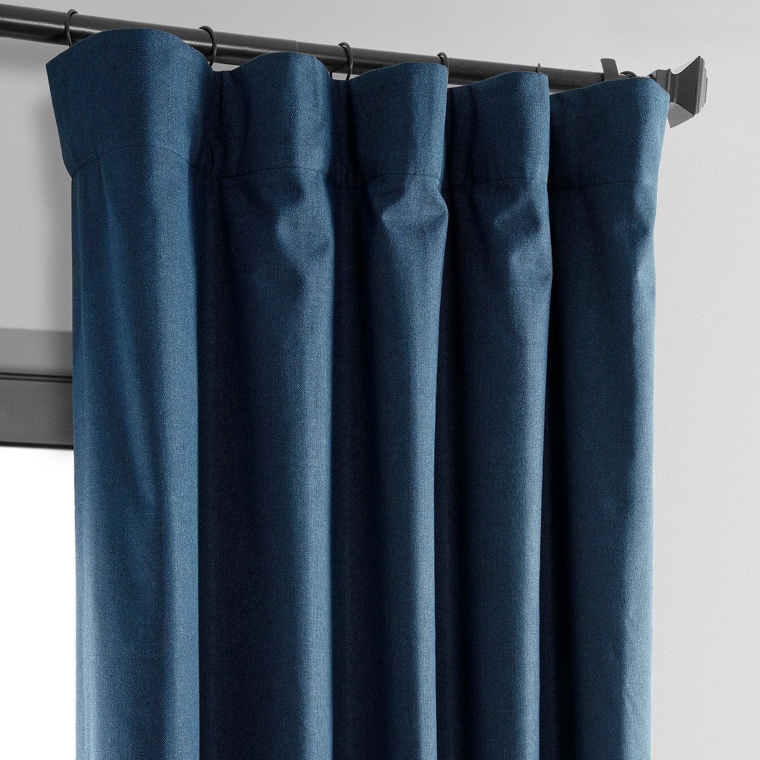 Premium Indigo Thermal Cross Linen Blackout Curtains - Energy Efficient Room Darkening Window Treatments for Bedroom, Living Room & Nursery - Noise Reducing & Insulated Home Decor