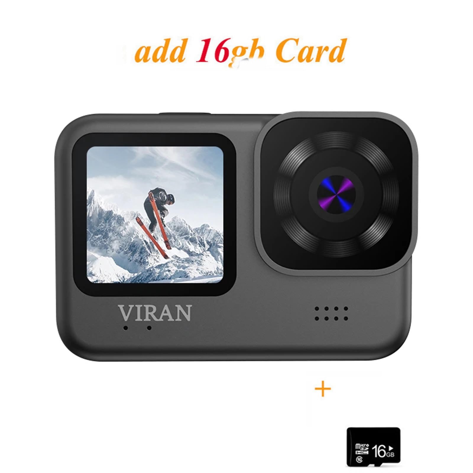 MZZYG 4K/60FPS WiFi Action Camera with Remote Control, Anti-Shake Waterproof Sports Camera - 16GB - Perfect for Surfing, Skiing, Cycling & Outdoor Adventures (XJ-V9-16G)