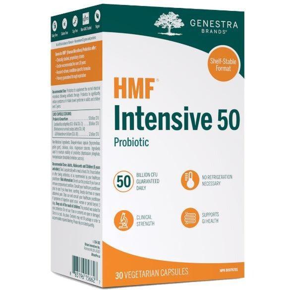 Genestra HMF Intensive 50 - 30 Veggie Caps | Probiotic Supplement for Gut Health & Immune Support | Perfect for Travel & Digestive Wellness
