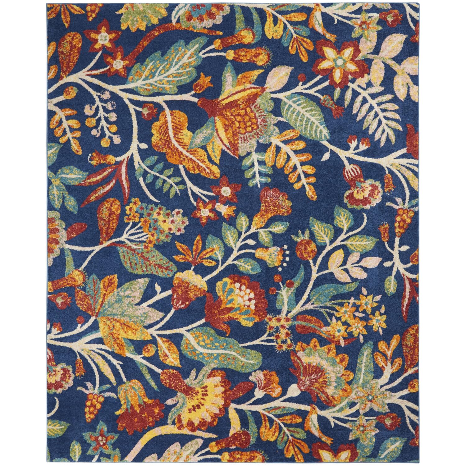 Nourison Allur Modern Navy Multicolor 9' x 12' Area Rug - Easy to Clean, Non-Shedding, Stain Resistant - Perfect for Bedroom, Living Room, Dining Room & Kitchen Decor (9x12) - Adds Style & Comfort to Your Home Interior