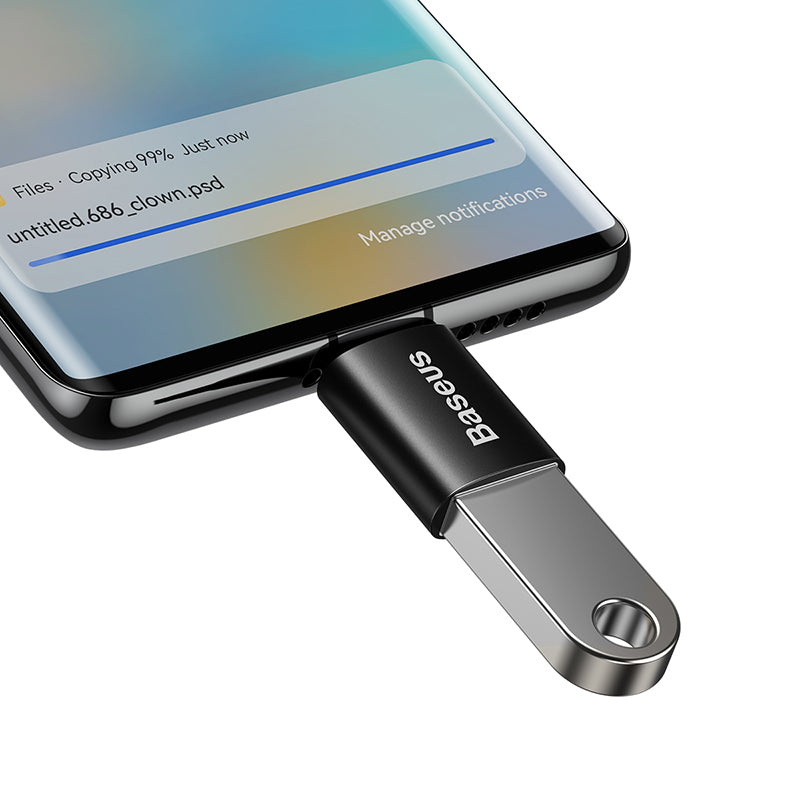 Baseus Mini OTG Adapter 10Gbps USB-C to USB 3.1 Converter - Black | Fast Data Transfer for MacBook, Smartphones & External Storage Devices