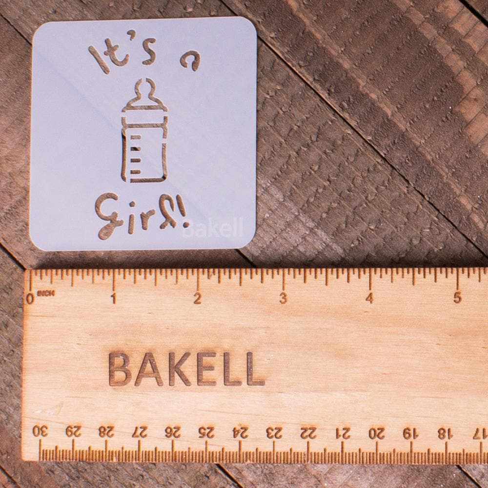 4-Piece It's A Girl! Baby Shower Stencil Set | Bakell® – Perfect for Cake Decorating, DIY Crafts, and Nursery Wall Art