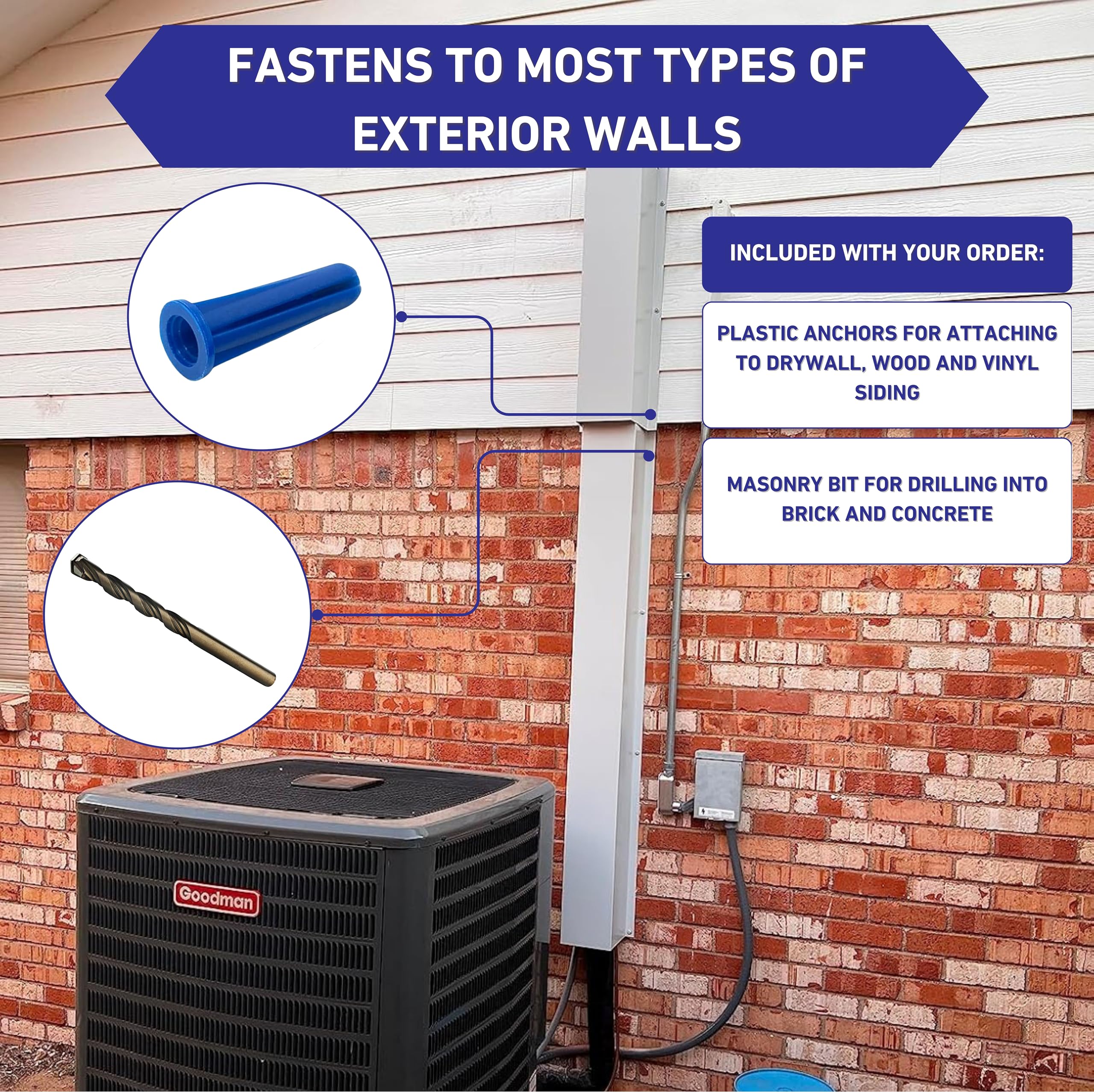 EAGLE 1 Metal Line Set Cover Kit for Mini Split & Central AC Heat Pump - 6x4 Light Grey - Durable HVAC Protection for Indoor/Outdoor Use - Home & Commercial Installation