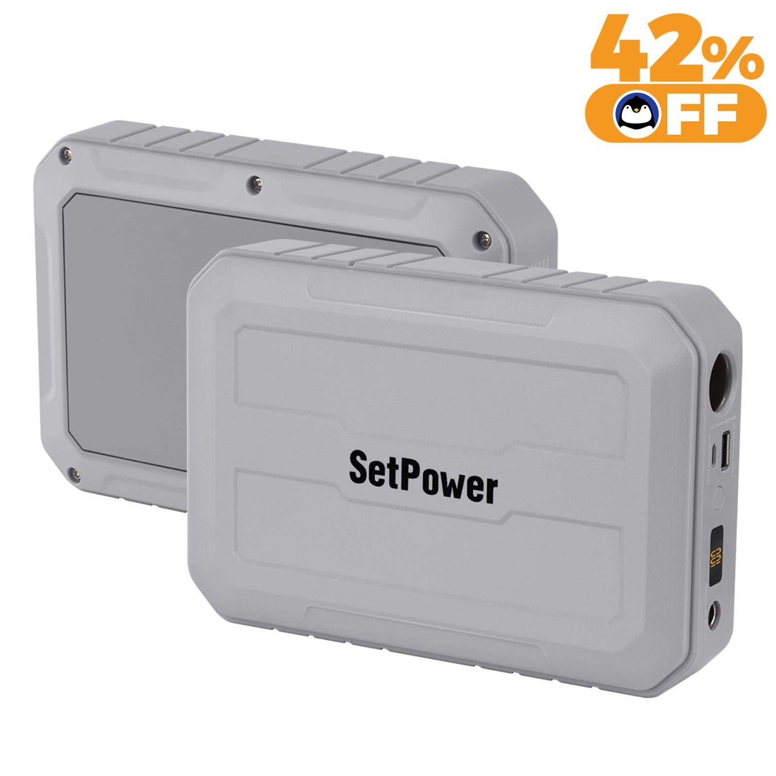 Setpower PG216Wh Portable Power Station - 216Wh Solar Generator with 300W AC Outlet, USB-C PD, USB Ports for Camping, Outdoor Adventures & Emergency Backup Power