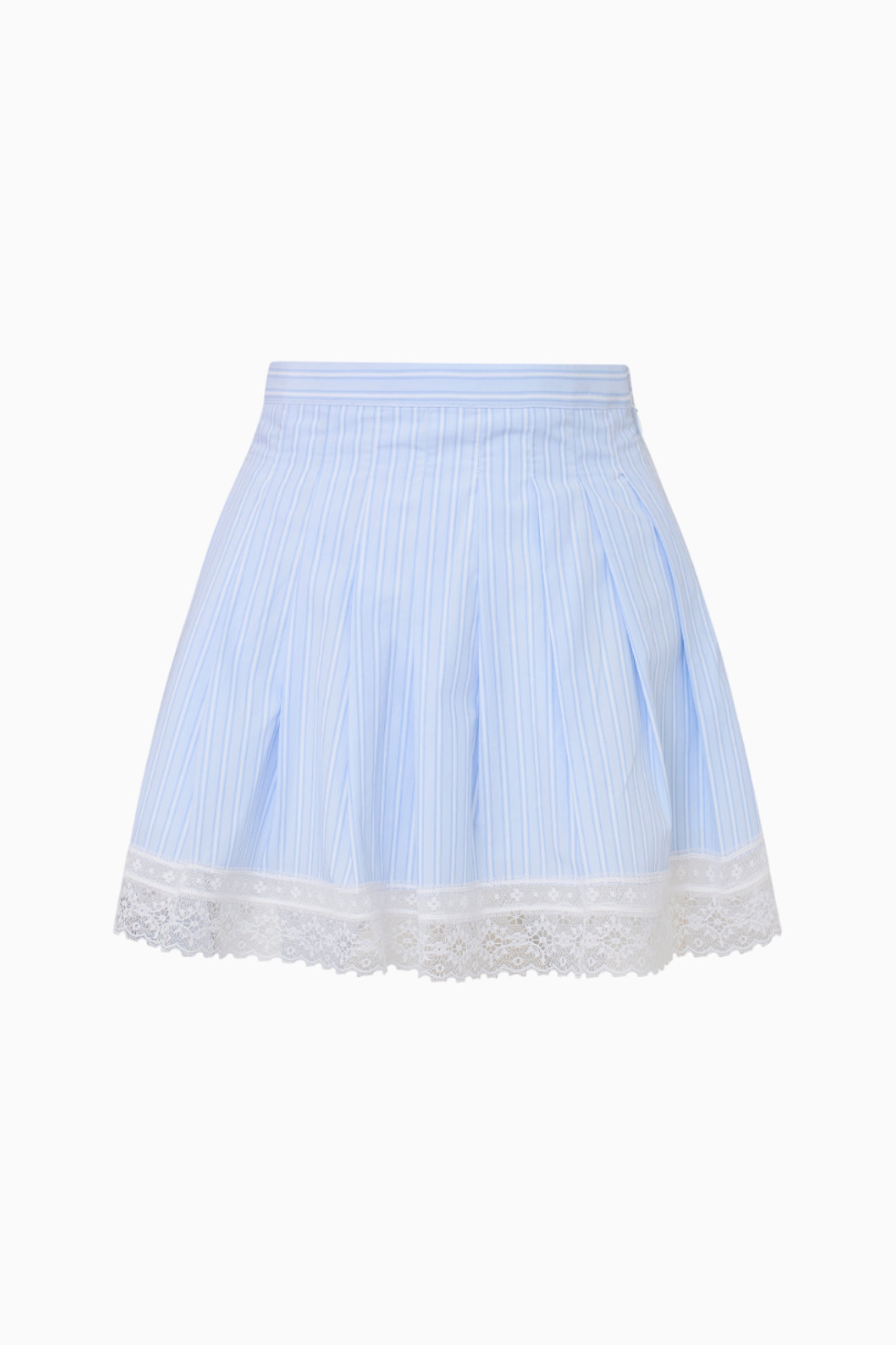Portman Women's Cotton Pinstripe Mini Skirt - High Waist A-Line Denim Skirt for Casual Wear, Office & Date Night Outfits