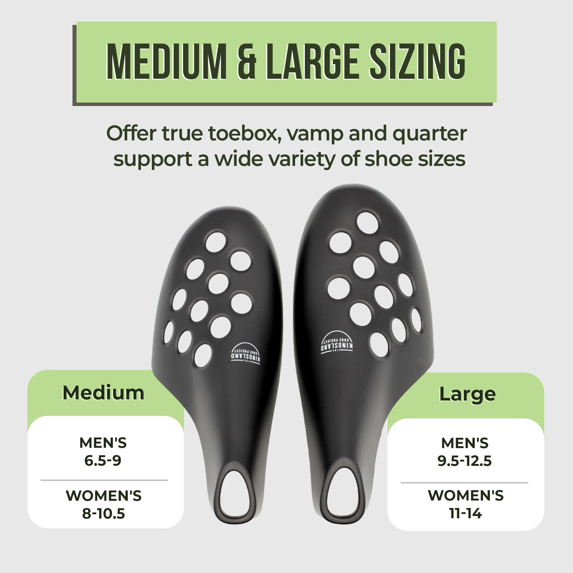 Premium Fresh Flow Shoe Trees for Sneakers & Dress Shoes - Odor Control & Moisture Absorption for Men's Footwear - Perfect for Travel, Storage & Shoe Maintenance (Black)