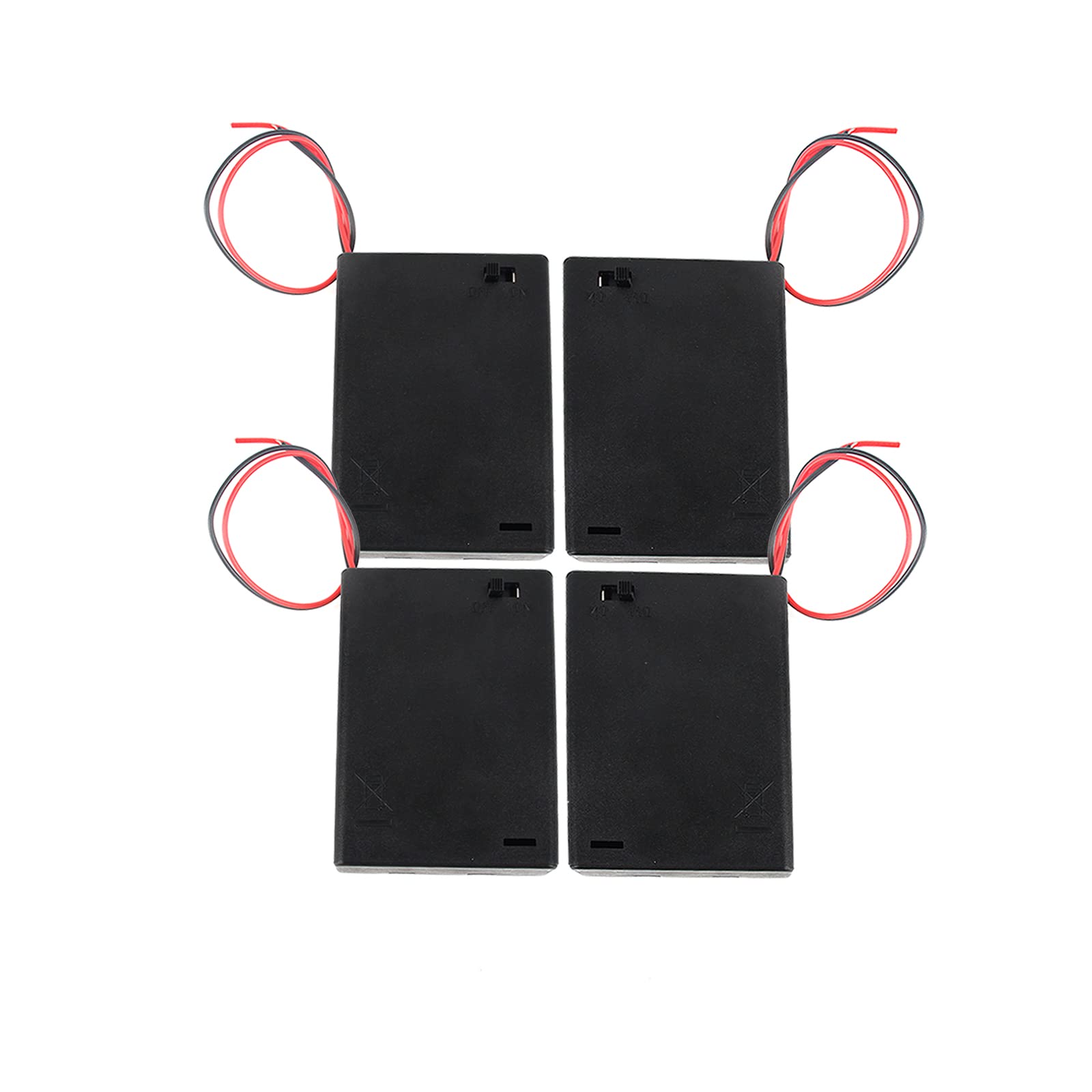 AAALaser Module Battery Holder with Wire - 4 Pack, Portable & Adjustable Battery Box for DIY Electronics (Batteries Not Included) - Perfect for Laser Projects, Robotics & STEM Kits