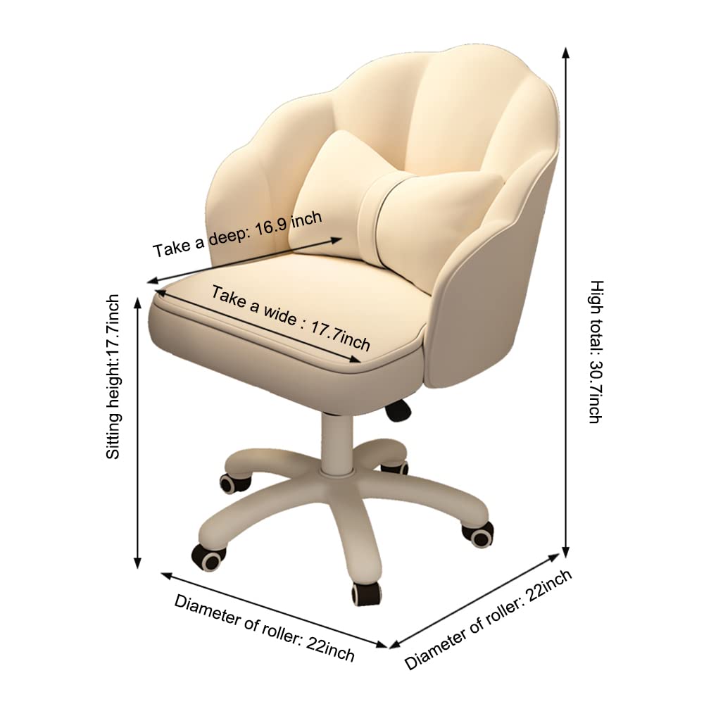 Modern Velvet Swivel Office Chair - Mid-Back Upholstered Computer Desk Chair with Tufted Design & Height Adjustment - Perfect for Home Office, Gaming, and Vanity Makeup Station