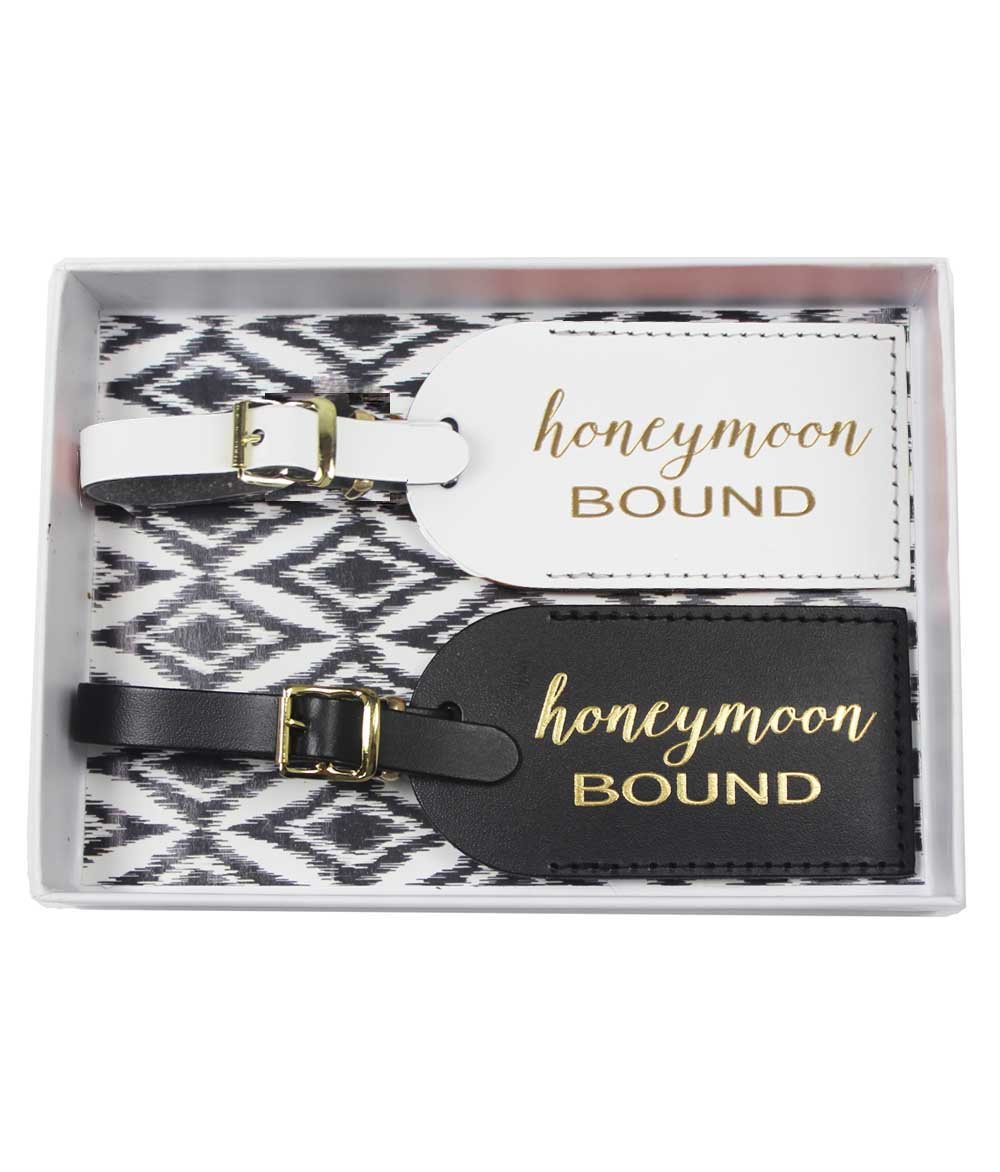 Mr & Mrs Luggage Tags - Personalized Couple's Travel Tags for Honeymoon, Wedding & Anniversary Trips - Durable Leather Bag Tags for Newlyweds & Couples