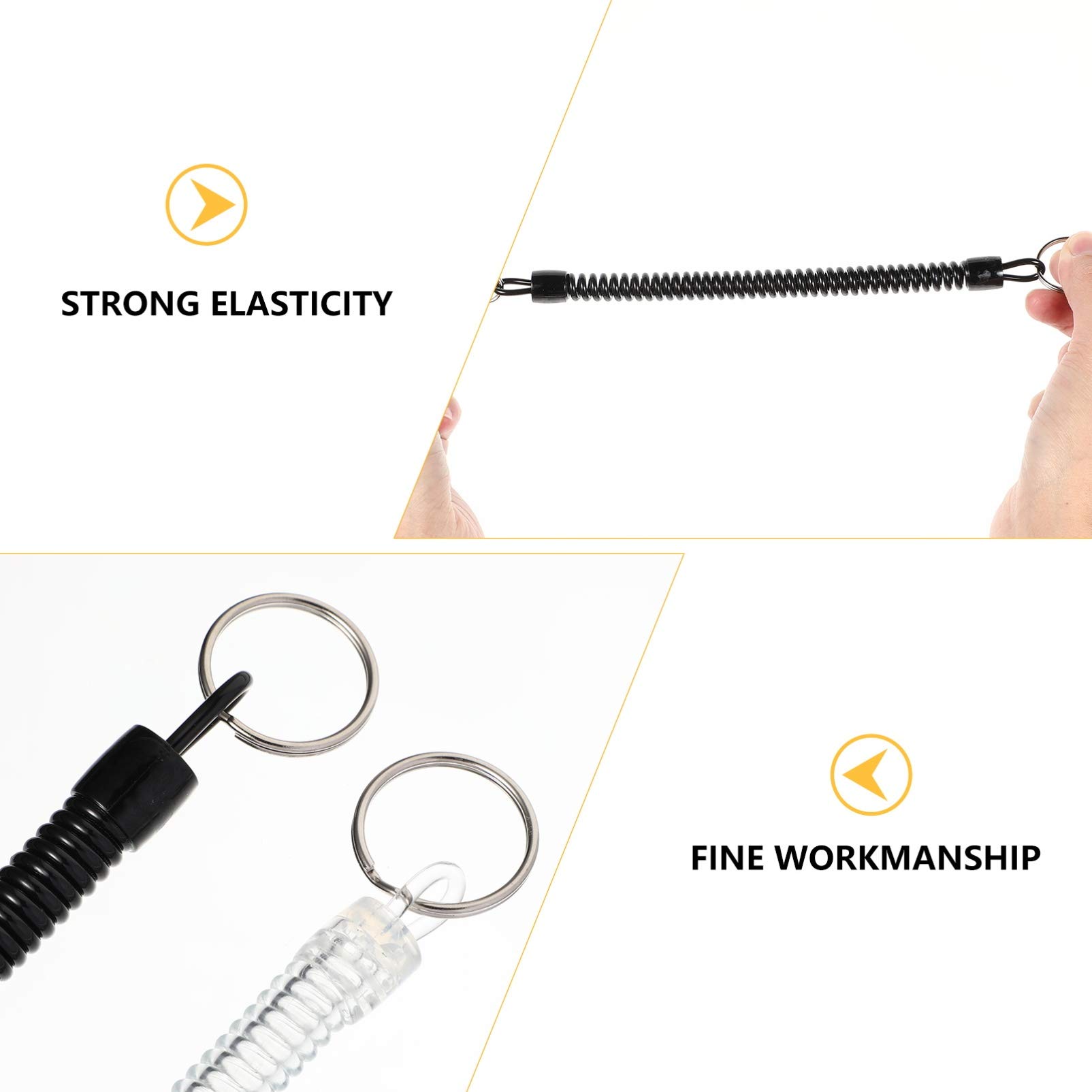 4pcs Retractable Spring Lanyard Keychain - Anti-Lost Strap for Keys & ID Cards