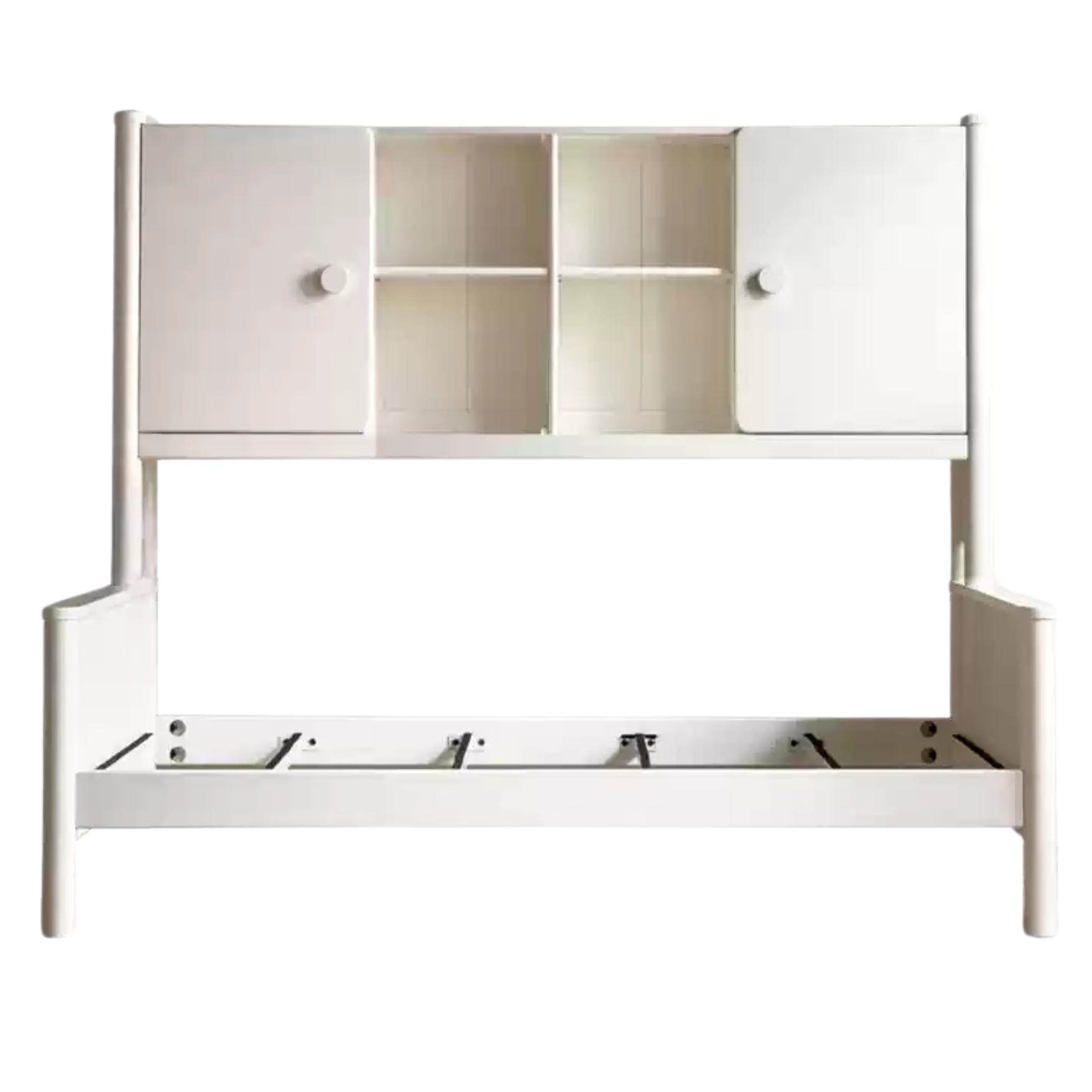 Solid Poplar Wood Kids Storage Bed - White Single Bed Frame with Underbed Drawers for Bedroom Organization & Space Saving