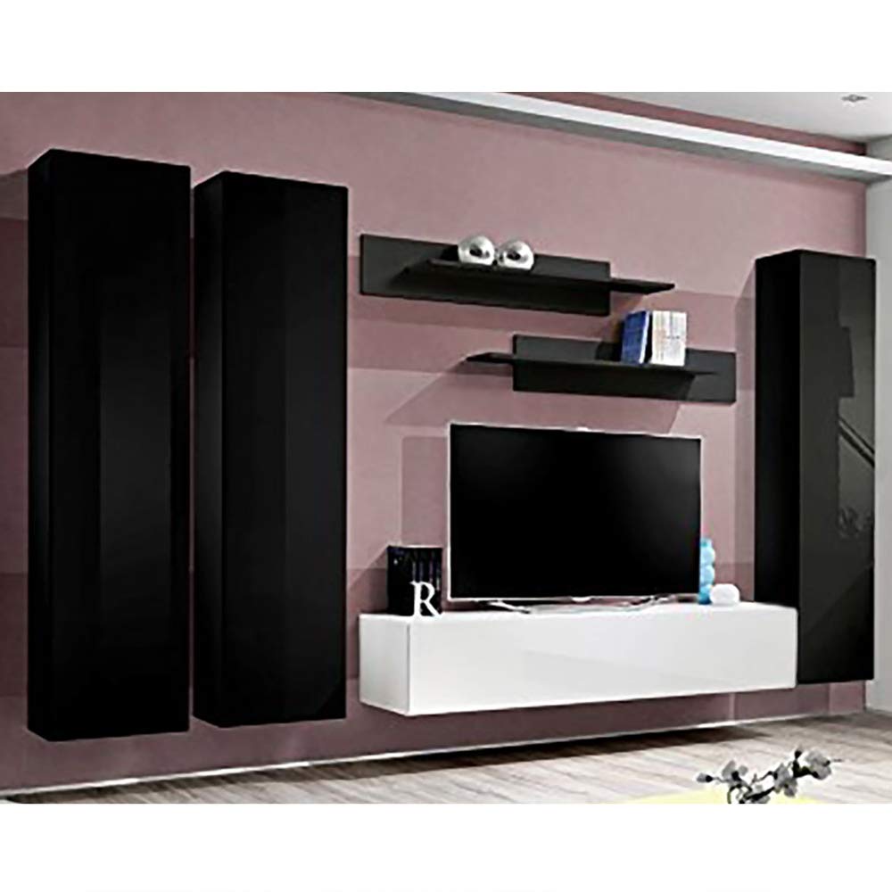 Modern Floating TV Stand with Storage & LED Lights - Wall-Mounted Entertainment Center for Bedroom & Living Room - 30