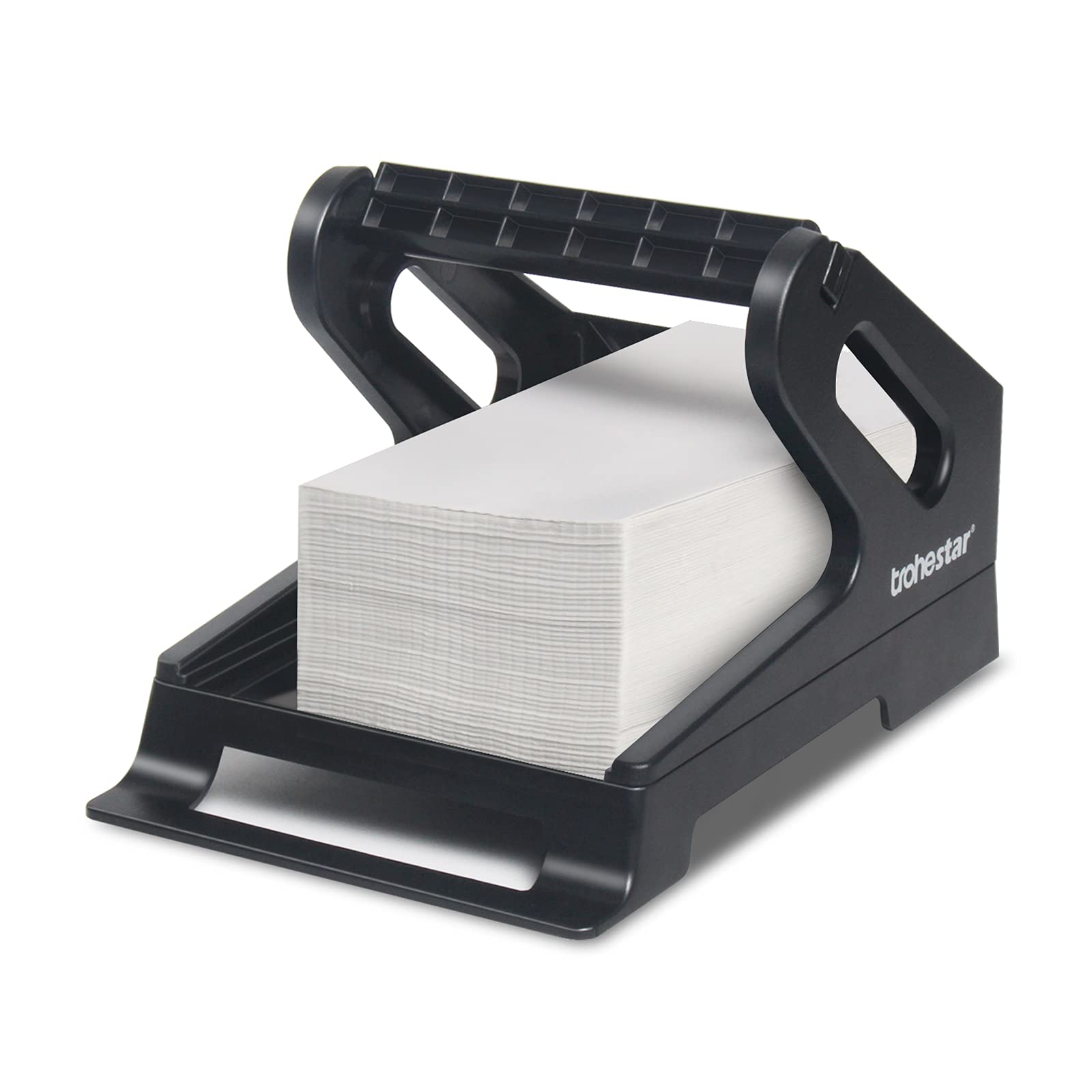 Thermal Label Holder for Desktop Printer - Black for Rolls & Fanfold Labels - Office & Warehouse Use