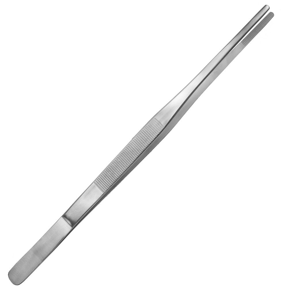 Premium Set of 3 Stainless Steel Cooking Tweezers - 35cm Kitchen Tongs for Precision Cooking, BBQ Grilling & Food Plating - Professional Chef Tools for Restaurants & Home Kitchens