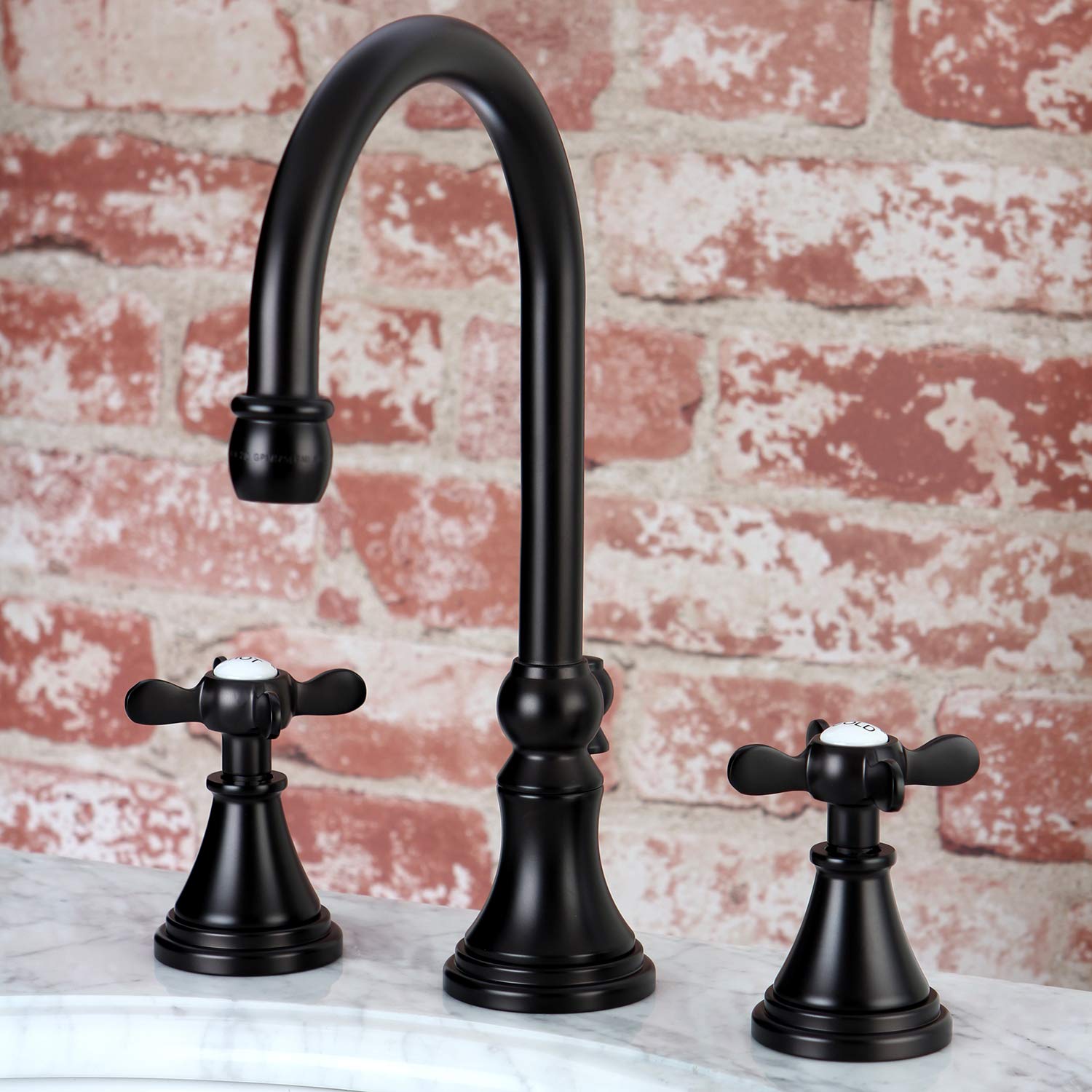 Kingston Brass KS2985BEX Essex Widespread Bathroom Faucet with Brass Pop-Up Drain, Oil Rubbed Bronze Finish - 11 x 6.31 x 11.5 Inches - Perfect for Modern Bathroom Vanities and Powder Rooms